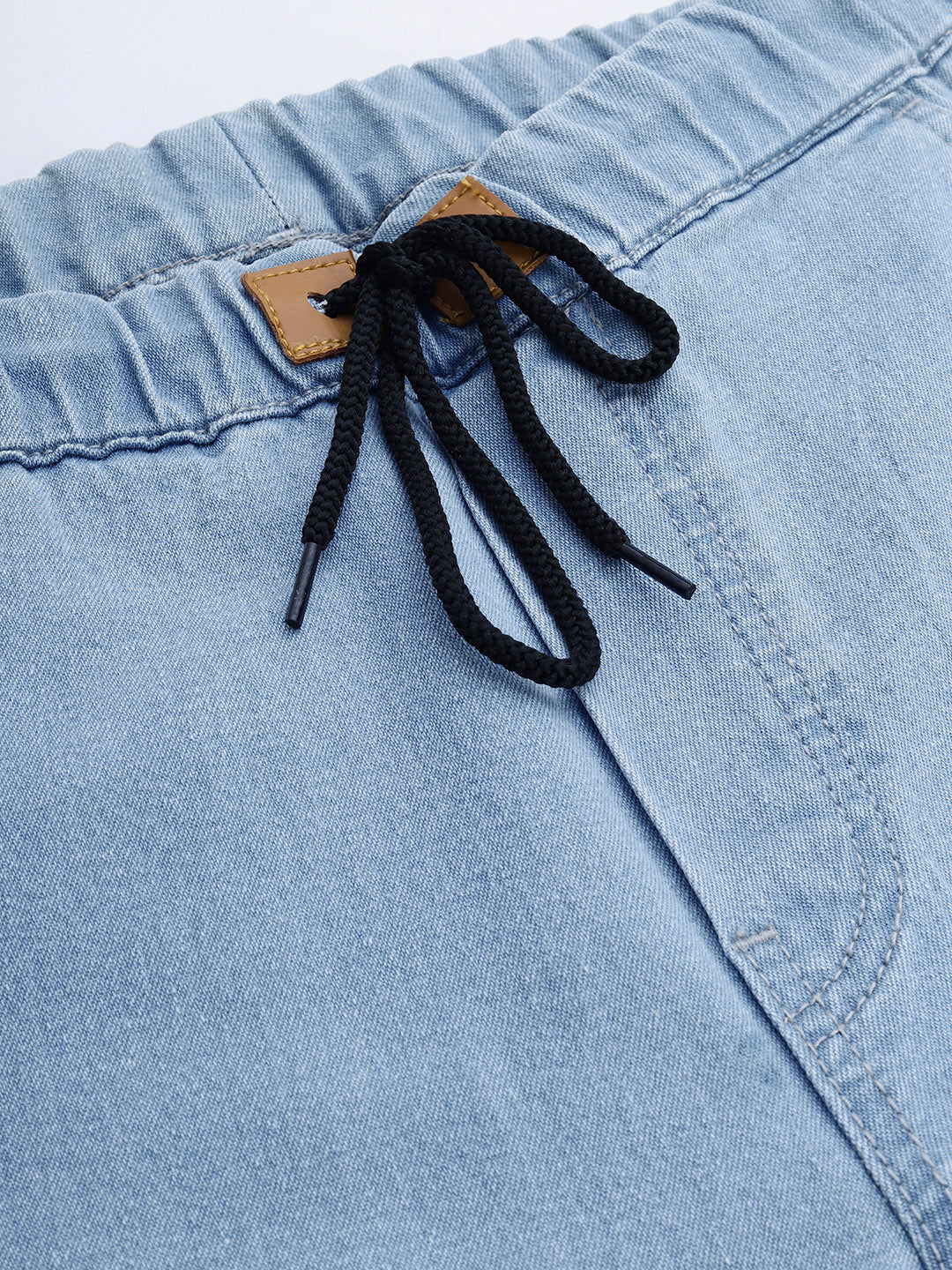 Men's Ice Blue Slim Fit Washed Jogger Jeans Stretchable - Image 7