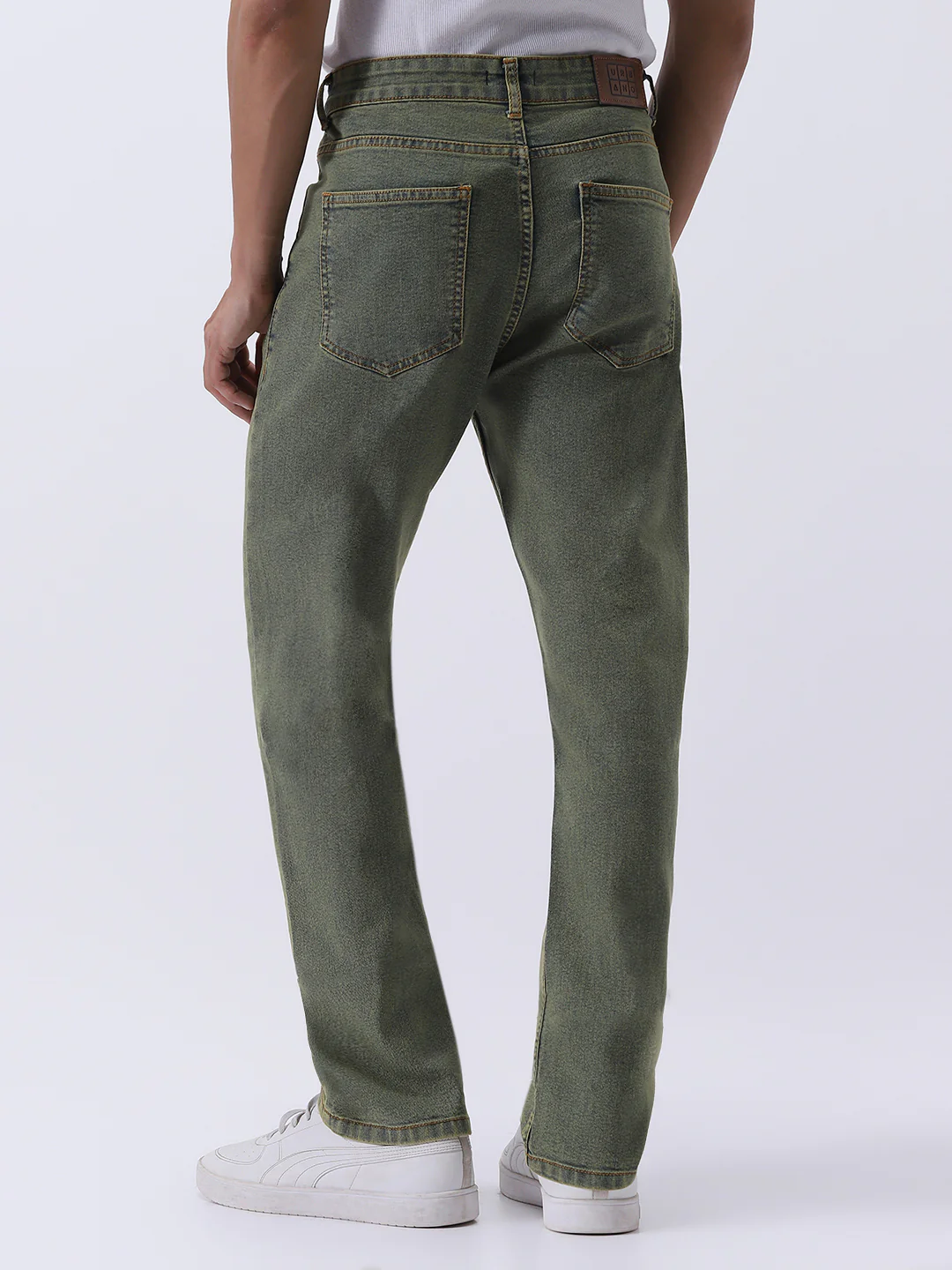 Men's Ice Blue Straight Fit Heavy Washed Jeans Stretchable - Image 3