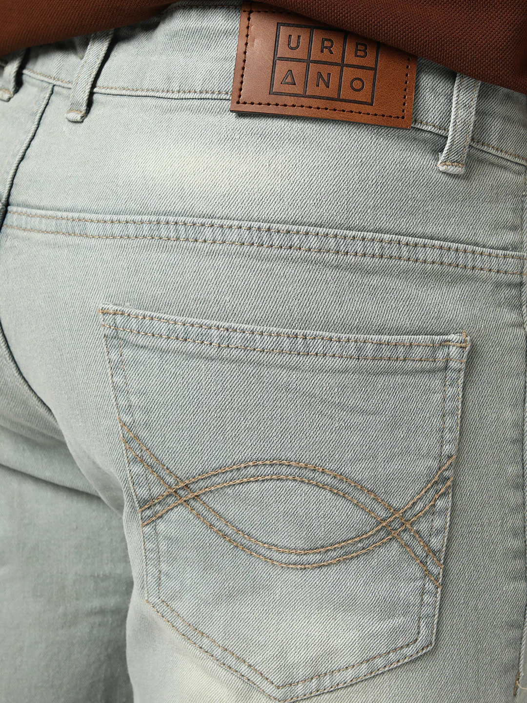 Men's Ice Grey Bootcut Fit Mid Rise Heavy Washed Jeans Stretchable - Image 6