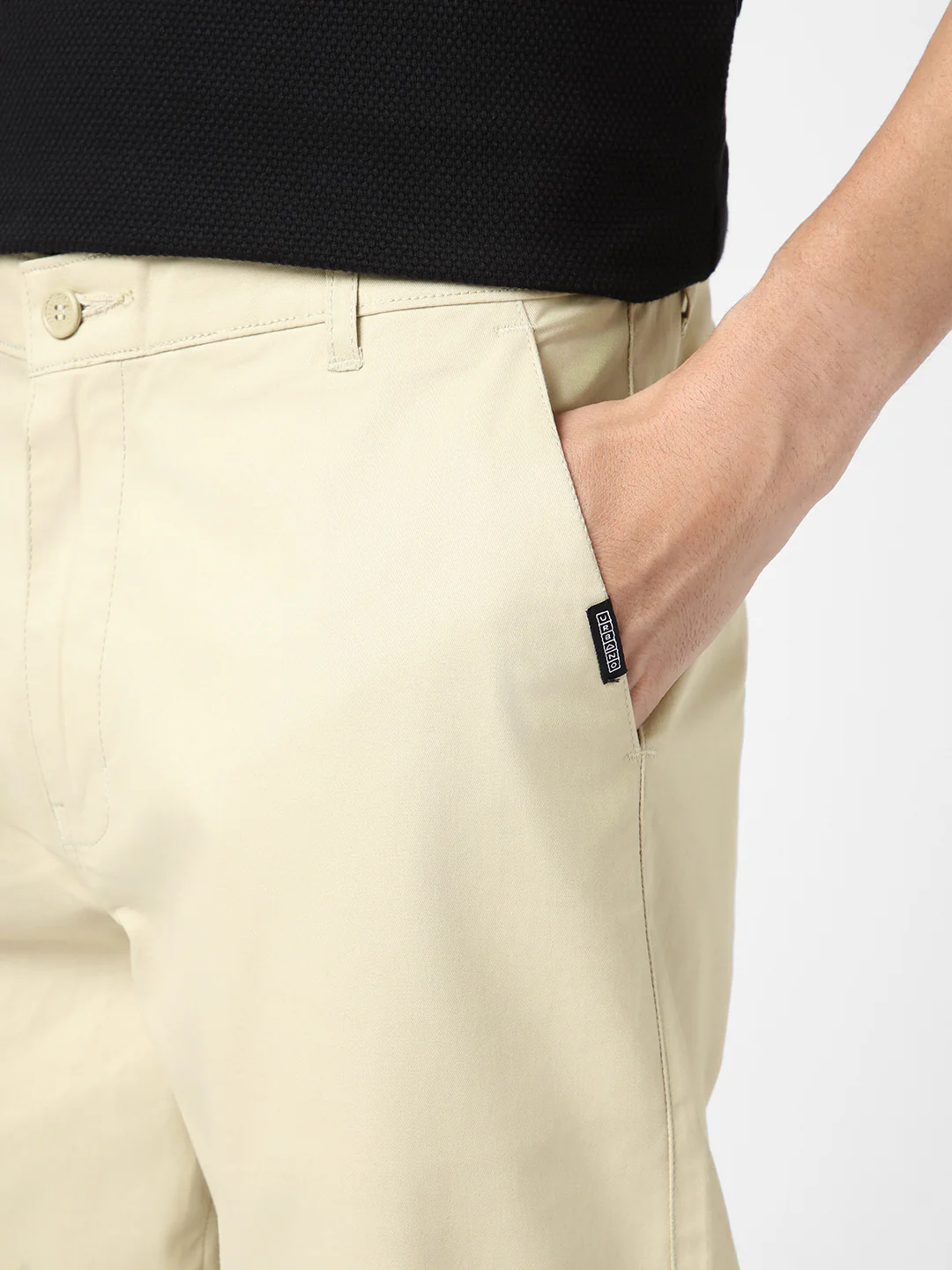 Men's Ice Grey Cotton Regular Fit Casual Chinos Trousers Stretch - Image 5