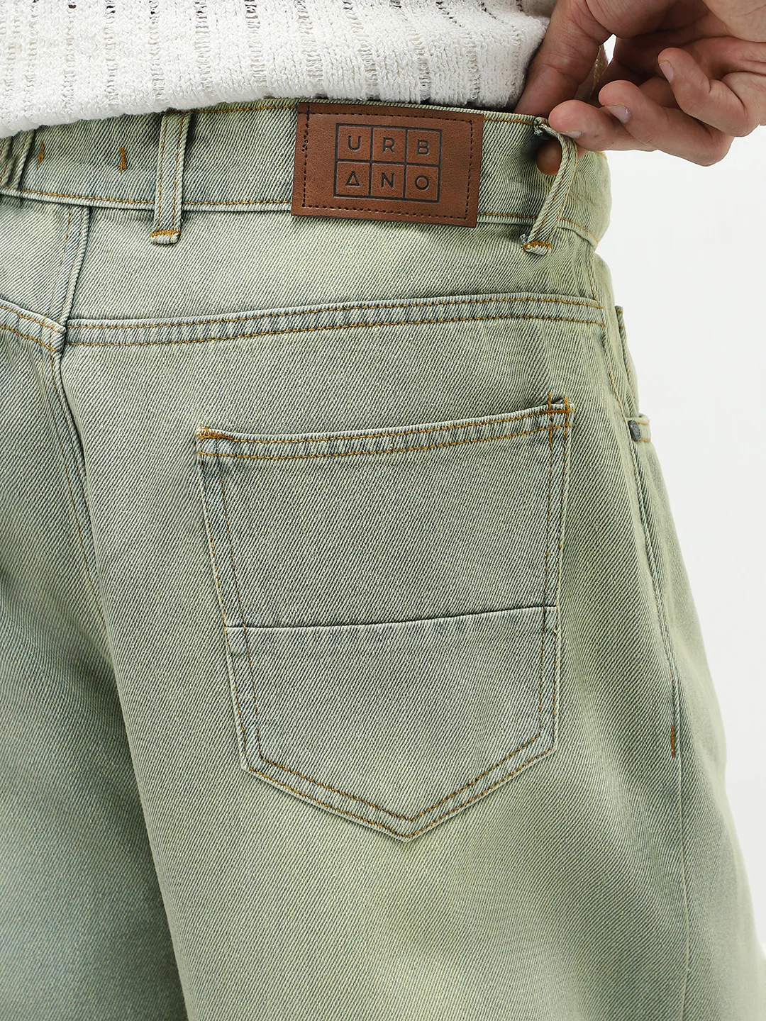 Men's Ice Grey Loose Baggy Fit Heavy Washed Jeans Non-Stretchable - Image 6