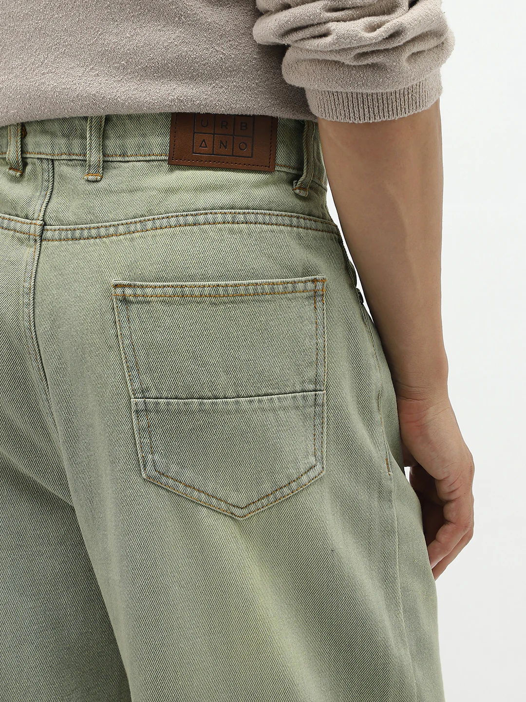 Men's Ice Grey Loose Baggy Fit Heavy Washed Jeans Non-Stretchable - Image 6