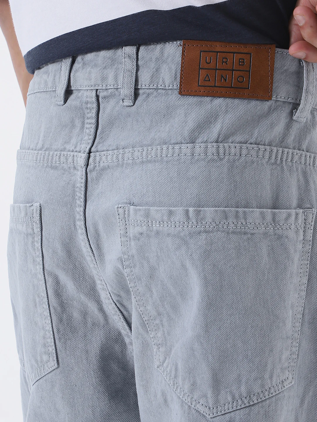 Men's Ice Grey Loose Fit Cargo Jeans with 6 Pockets Non-Stretchable - Image 8