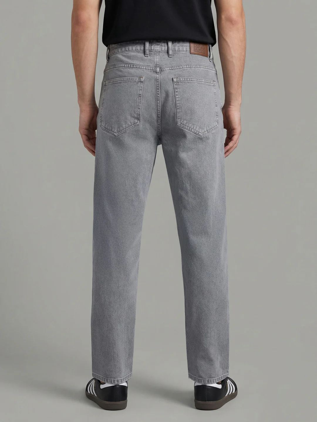 Men's Ice Grey Relaxed Fit Washed Denim Jeans Non-Stretchable - Image 3