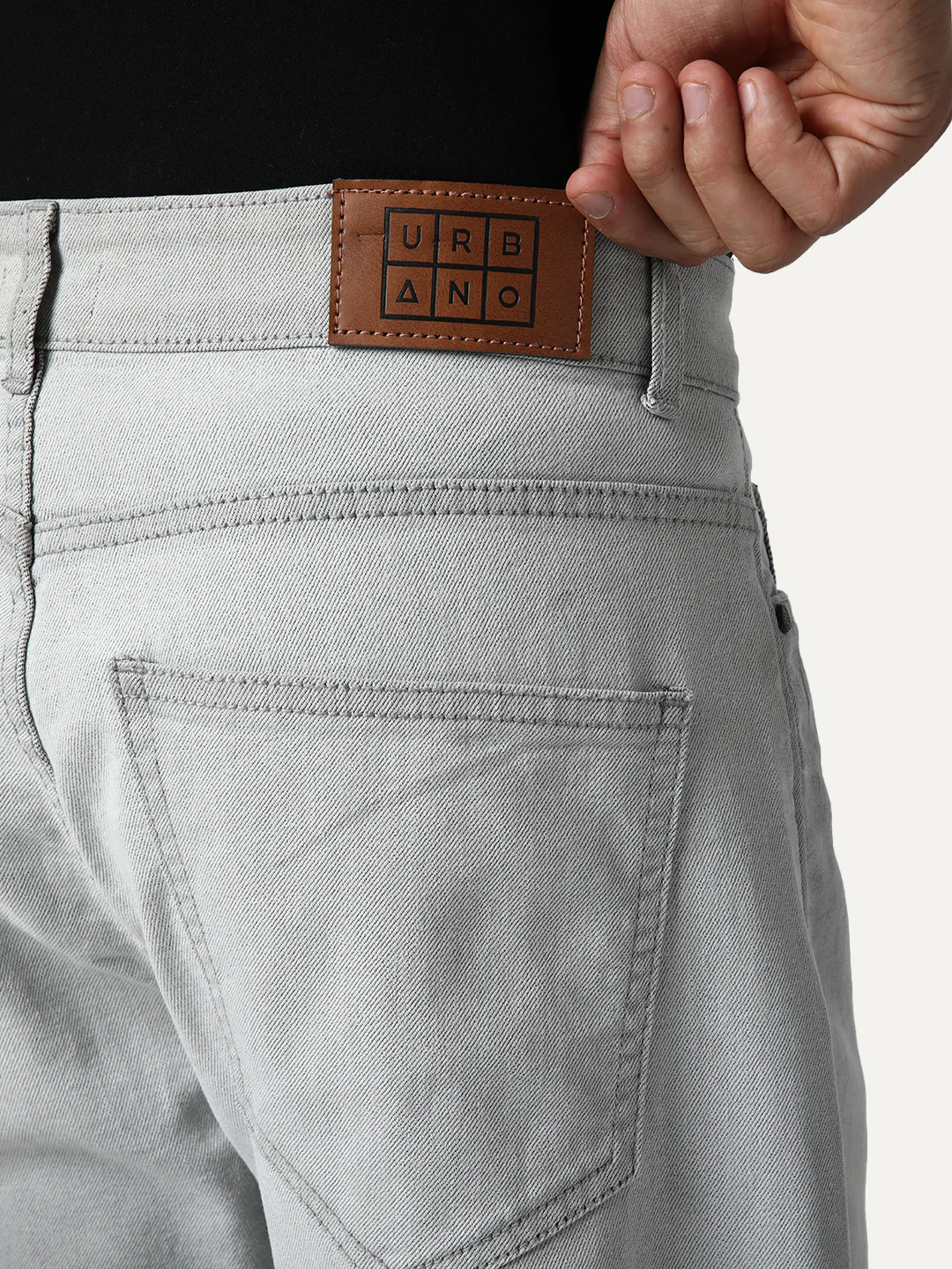 Men's Ice Grey Straight Fit Heavy Washed Faded Denim Jeans Stretchable - Image 7