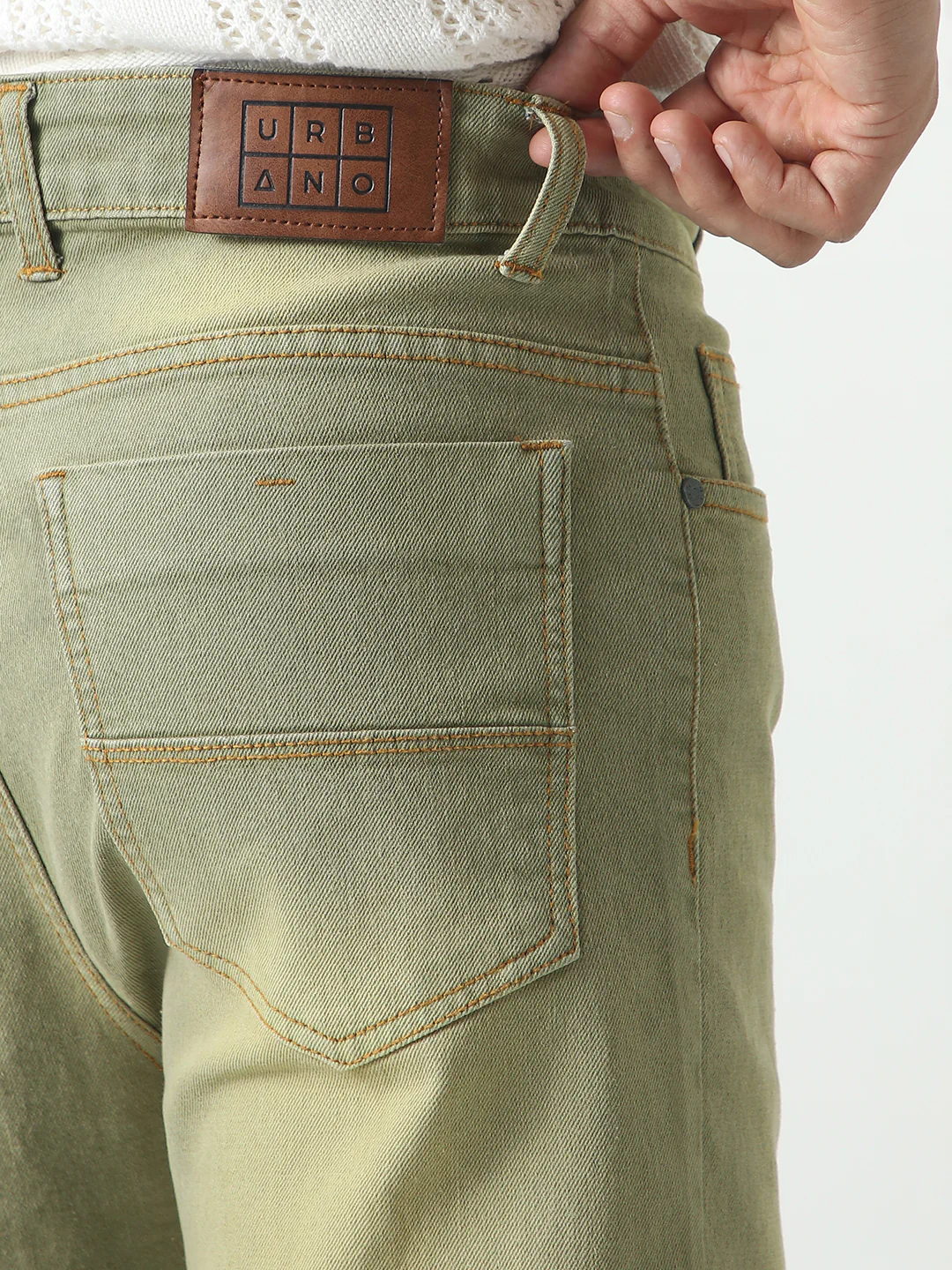 Men's Ice Grey Straight Fit Heavy Washed Jeans Stretchable - Image 6