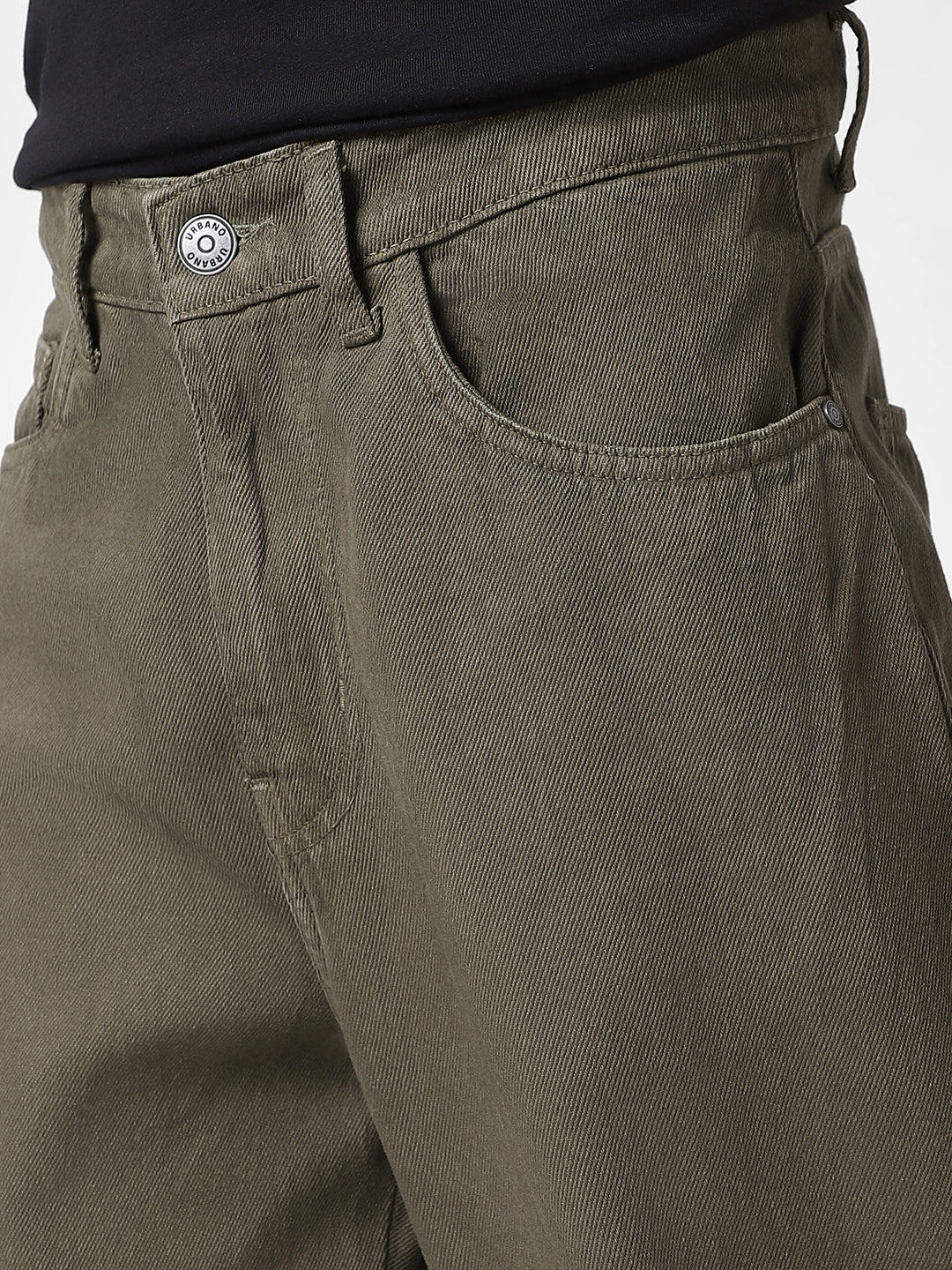 Men's Khaki Loose Baggy Fit Washed Jeans Non-Stretchable - Image 6