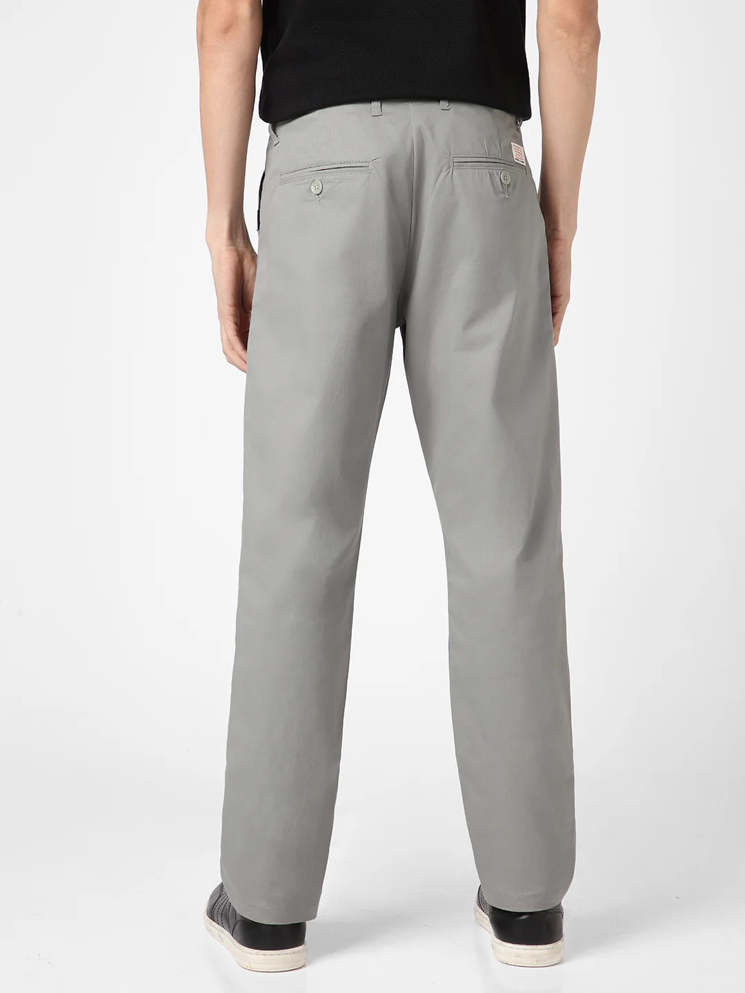 Men's Light Blue Cotton Regular Fit Casual Chinos Trousers Stretch - Image 3