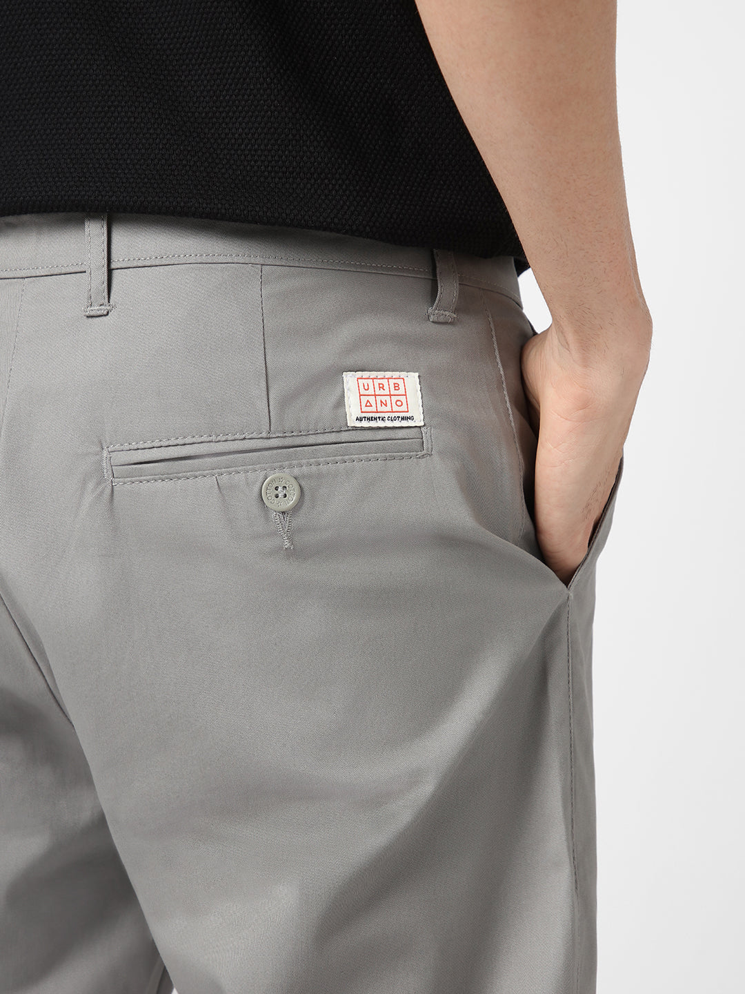 Men's Light Blue Cotton Regular Fit Casual Chinos Trousers Stretch - Image 5