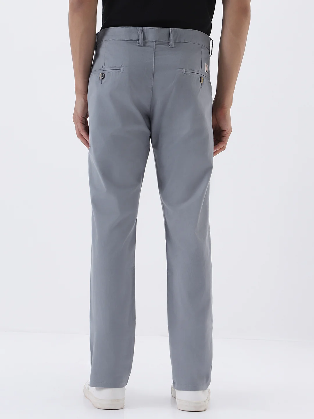 Men's Light Blue Cotton Slim Fit Casual Chinos Trousers Stretch - Image 4