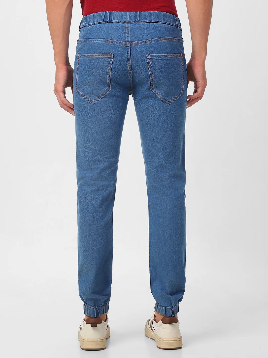 Men's Light Blue Jogger Jeans Slim Fit Stretch - Image 4