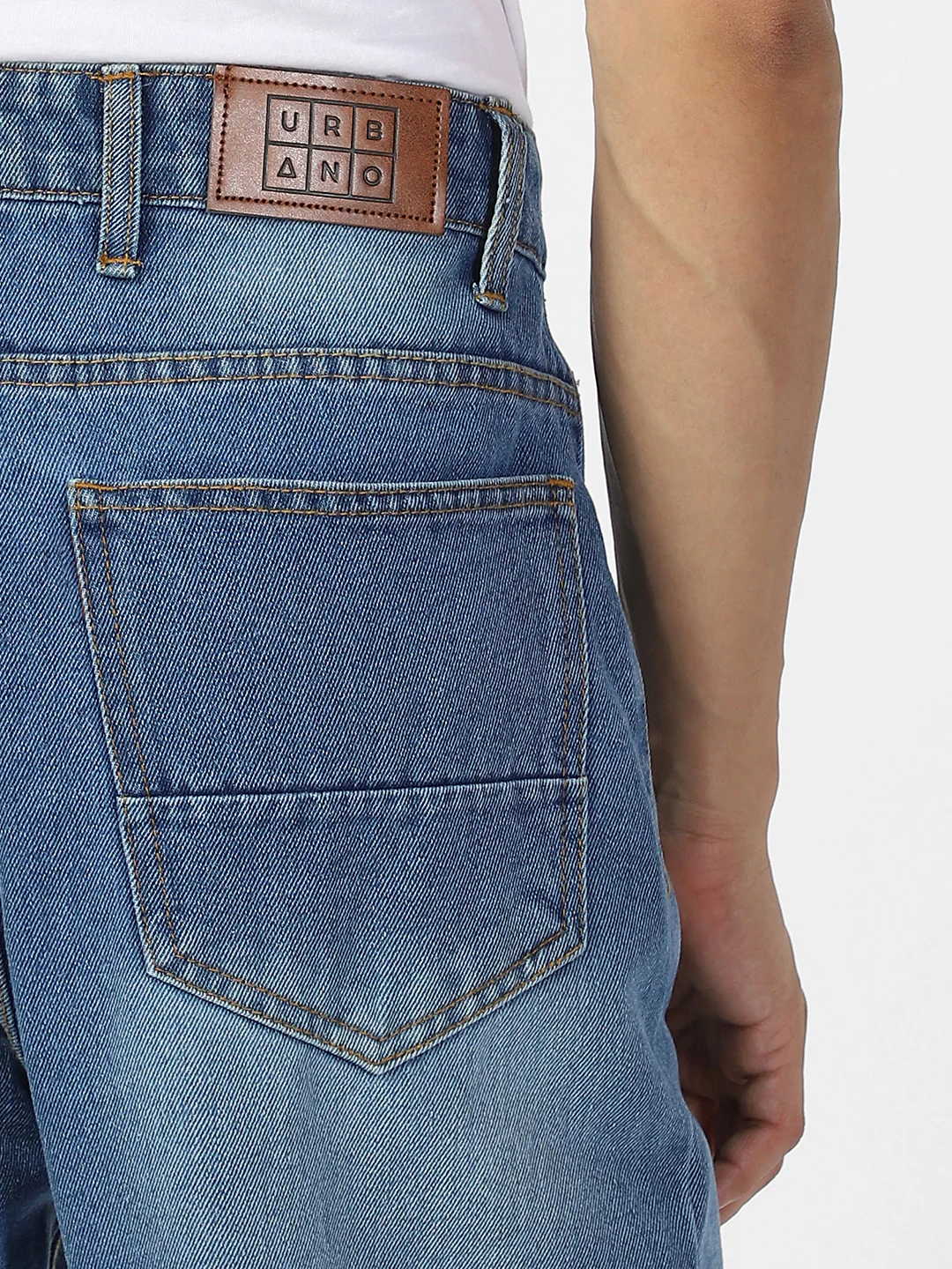 Men's Light Blue Loose Baggy Fit Washed Jeans Non-Stretchable - Image 5