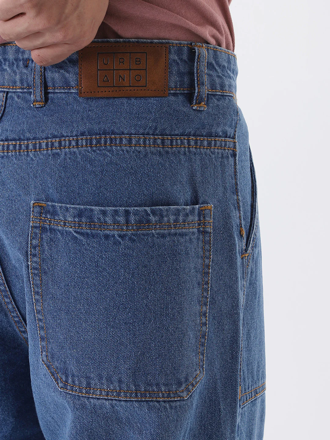 Men's Light Blue Loose Fit Cargo Jeans with 6 Pockets Non-Stretchable - Image 8