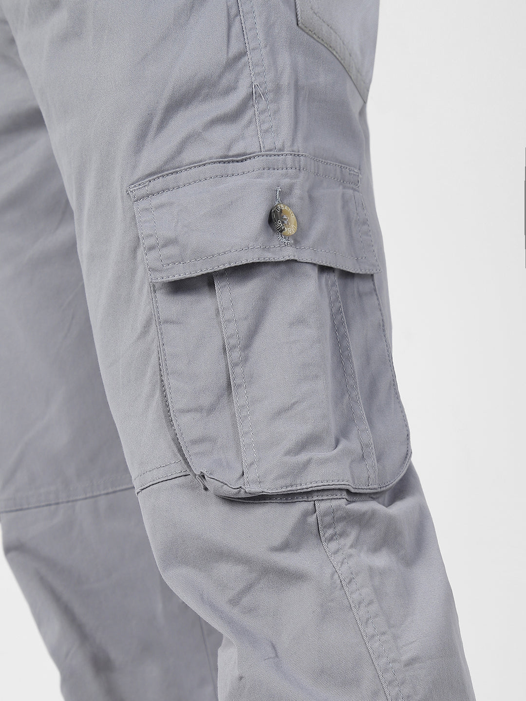 Men's Light Blue Regular Fit Solid Cargo Chino Pant with 6 Pockets - Image 6