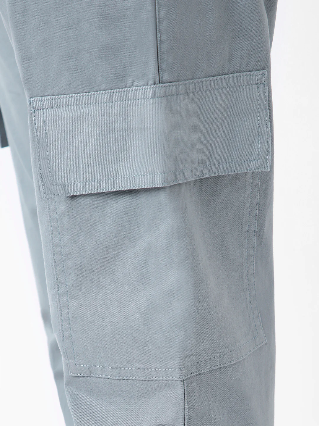 Urbano Fashion Men's Light Blue Regular Fit Solid Cargo Chino Pant with 6 Pockets Stretchable - Image 5
