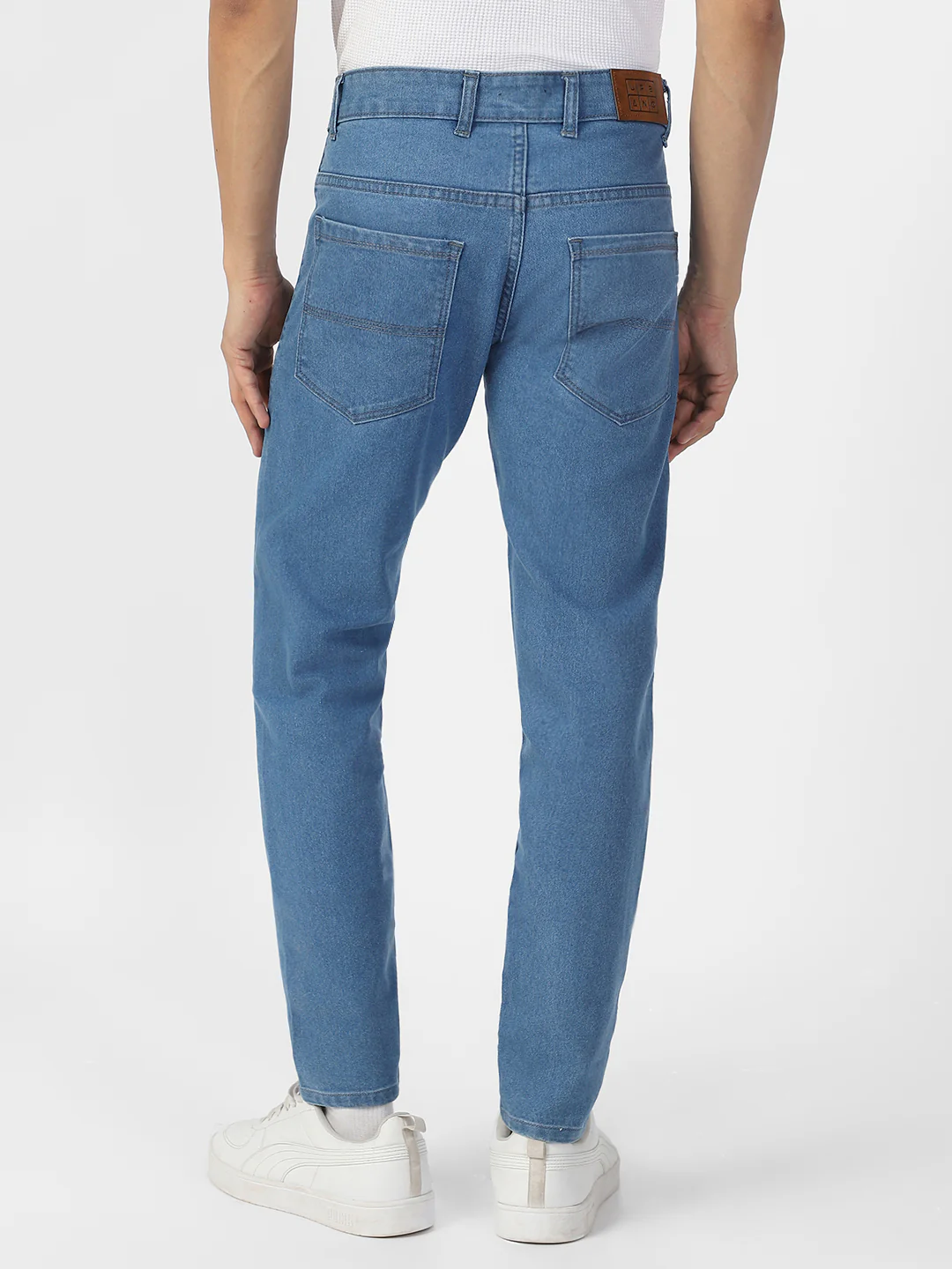 Men's Light Blue Slim Fit Denim Jeans Stretchable - Image 4