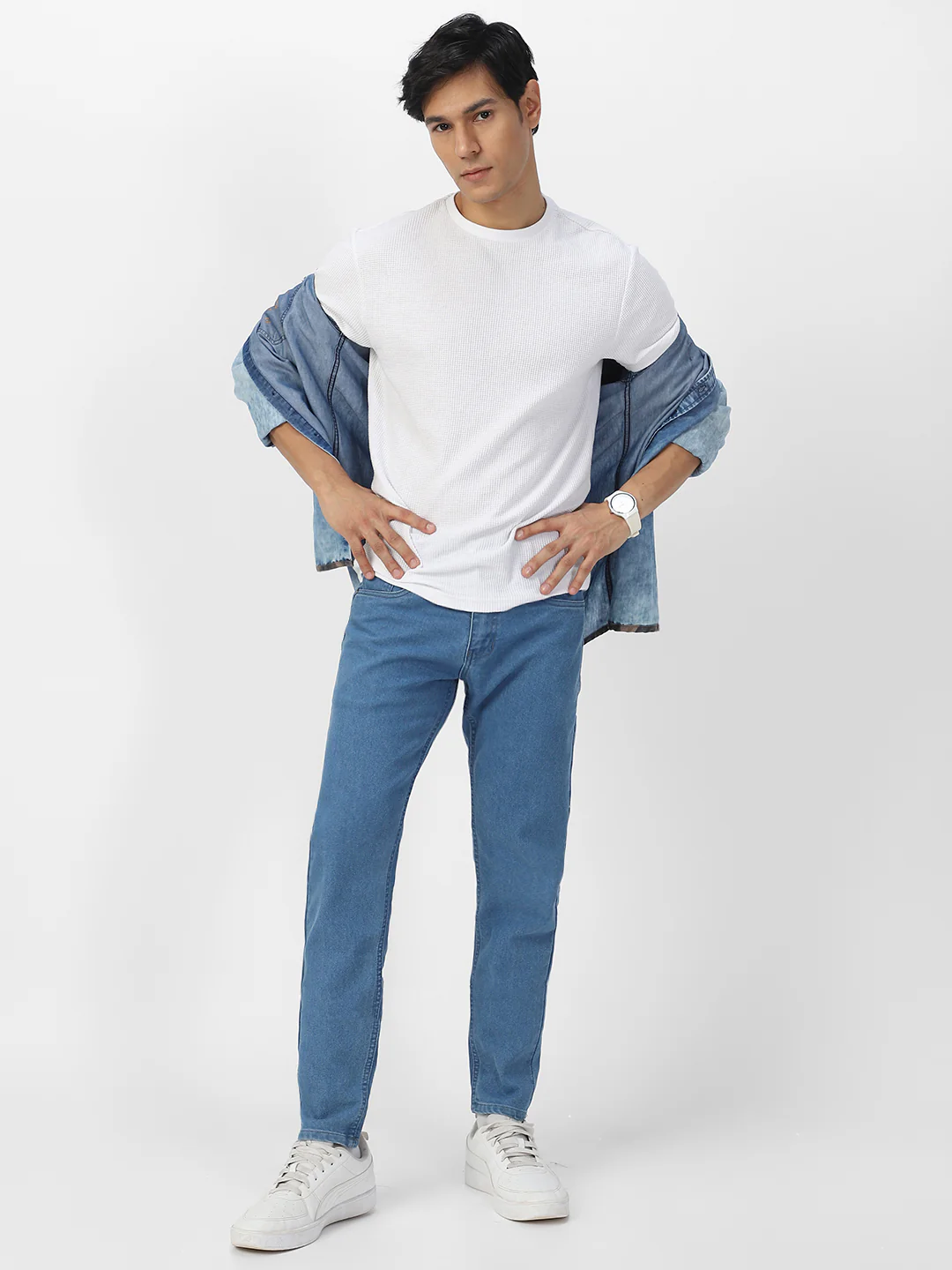 Men's Light Blue Slim Fit Denim Jeans Stretchable - Image 5
