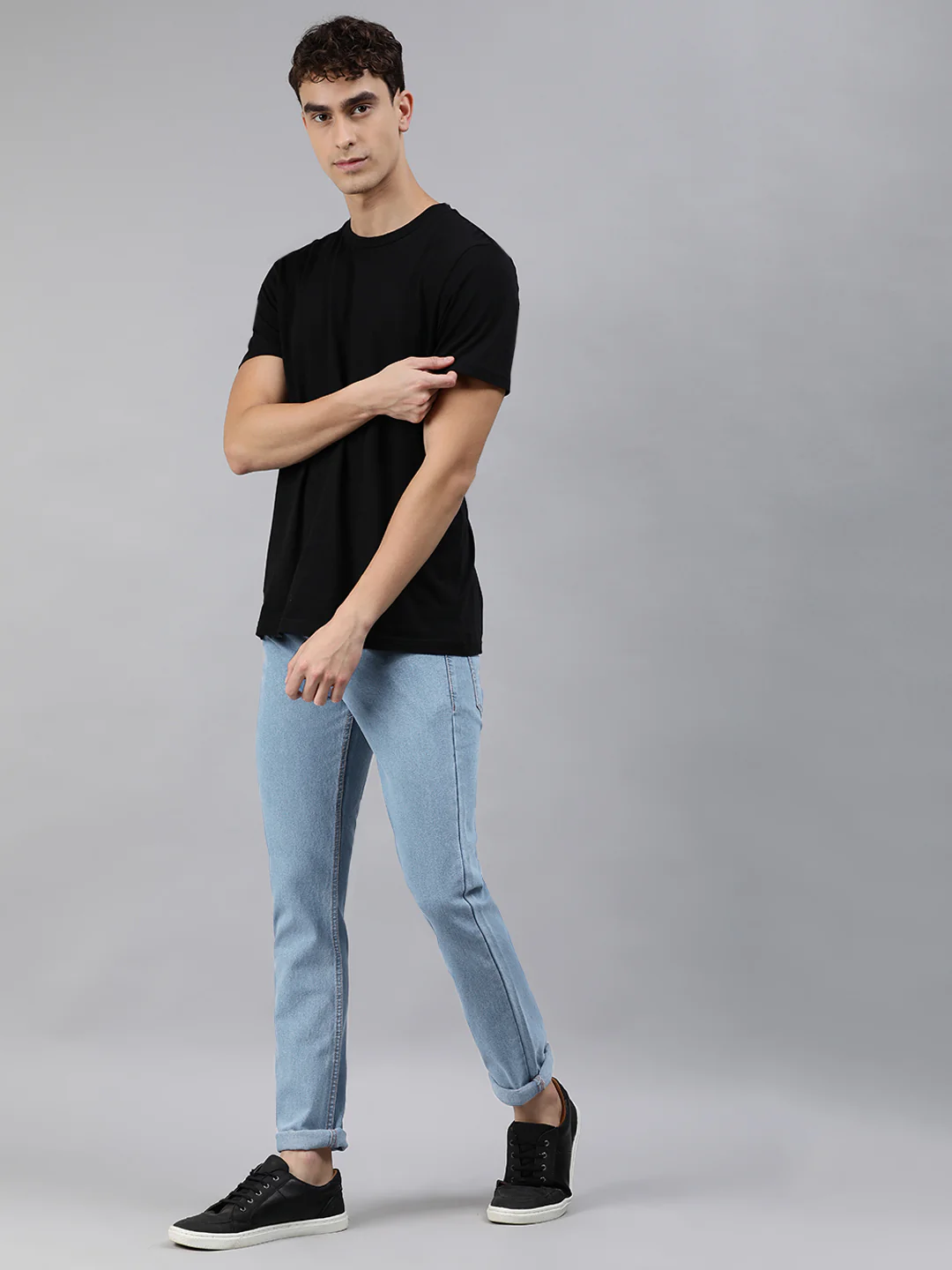 Men's Light Blue Slim Fit Denim Jeans Stretchable - Image 4