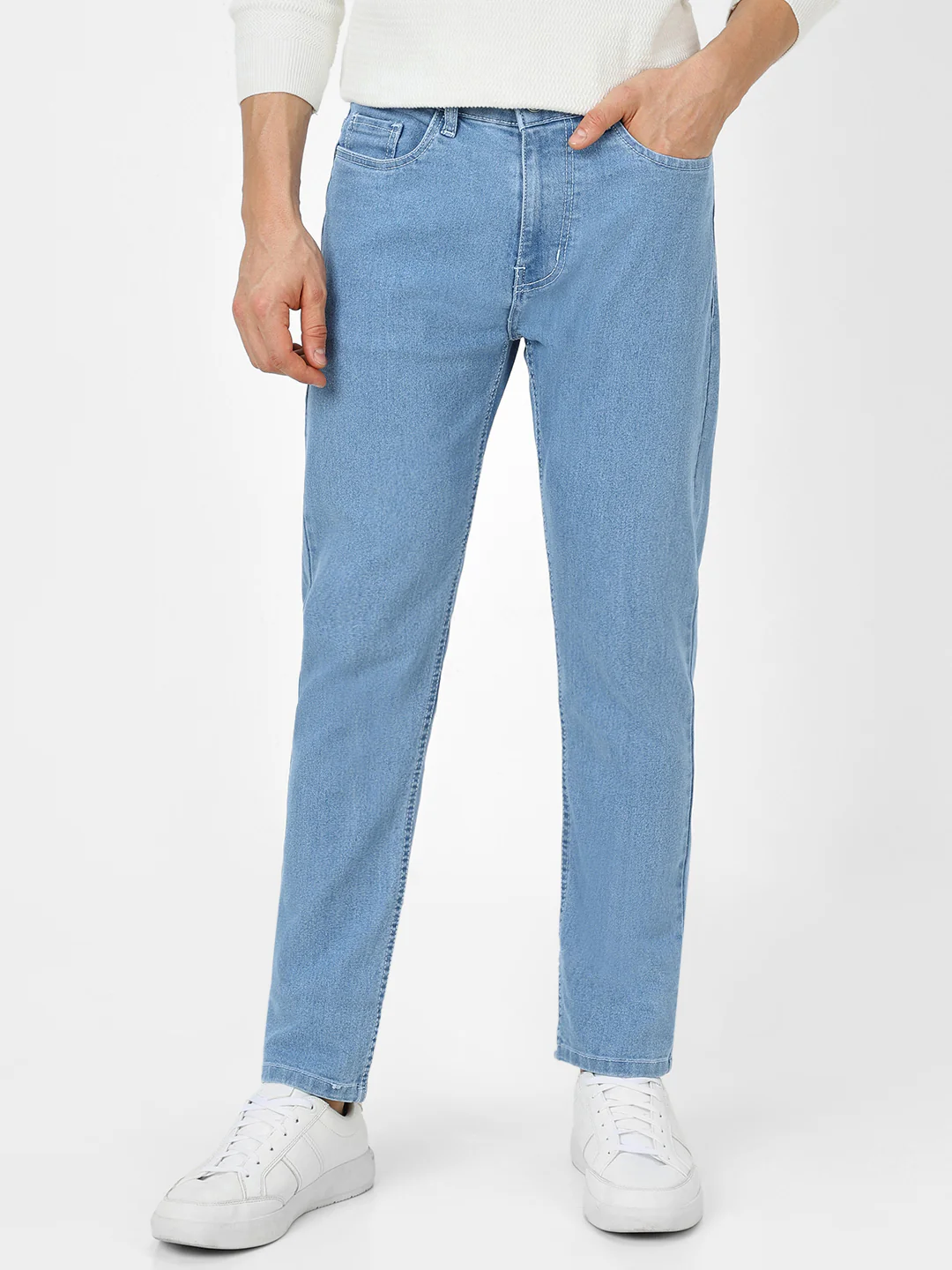 Men's Light Blue Slim Fit Denim Jeans Stretchable - Image 2