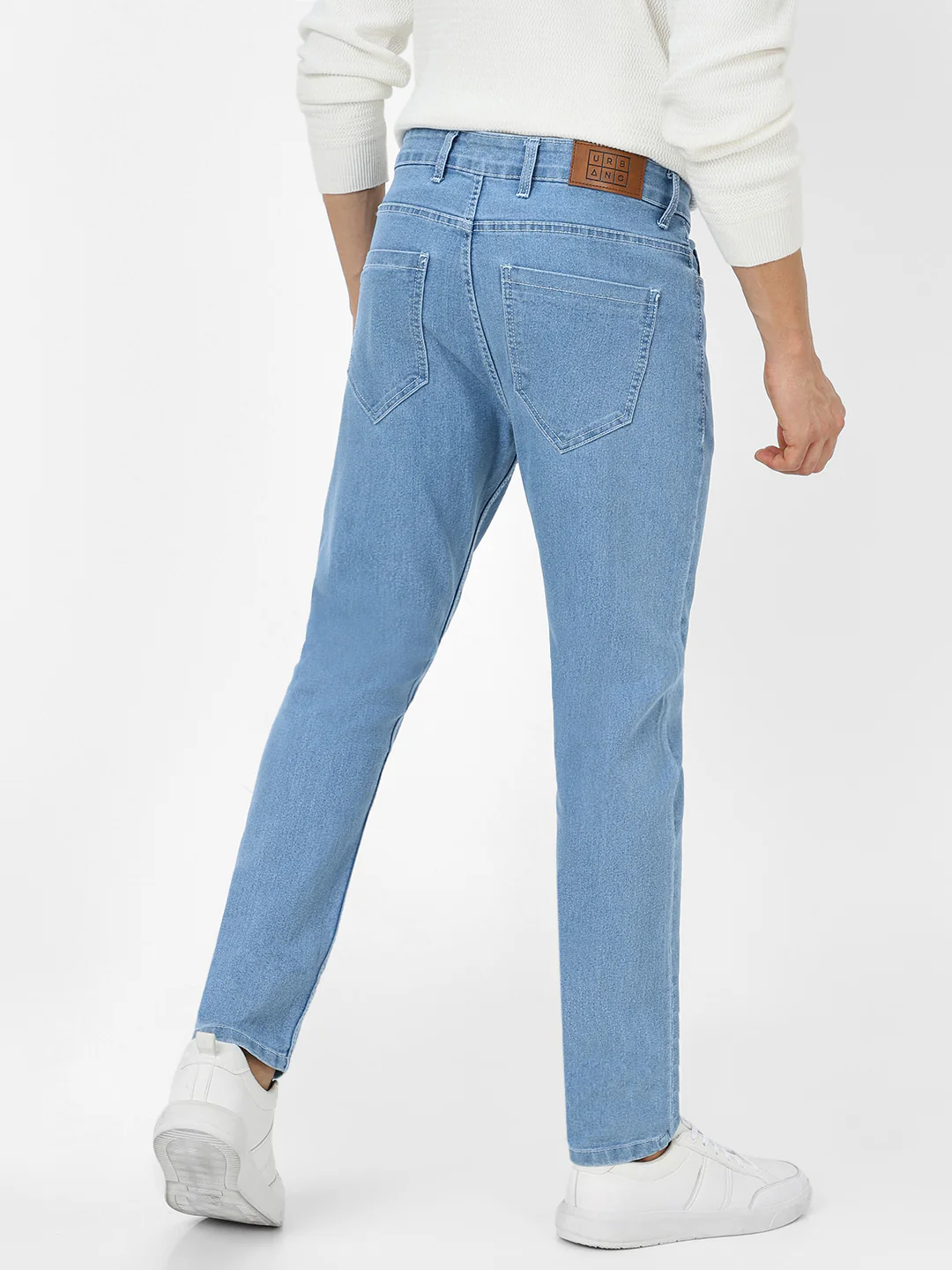 Men's Light Blue Slim Fit Denim Jeans Stretchable - Image 4