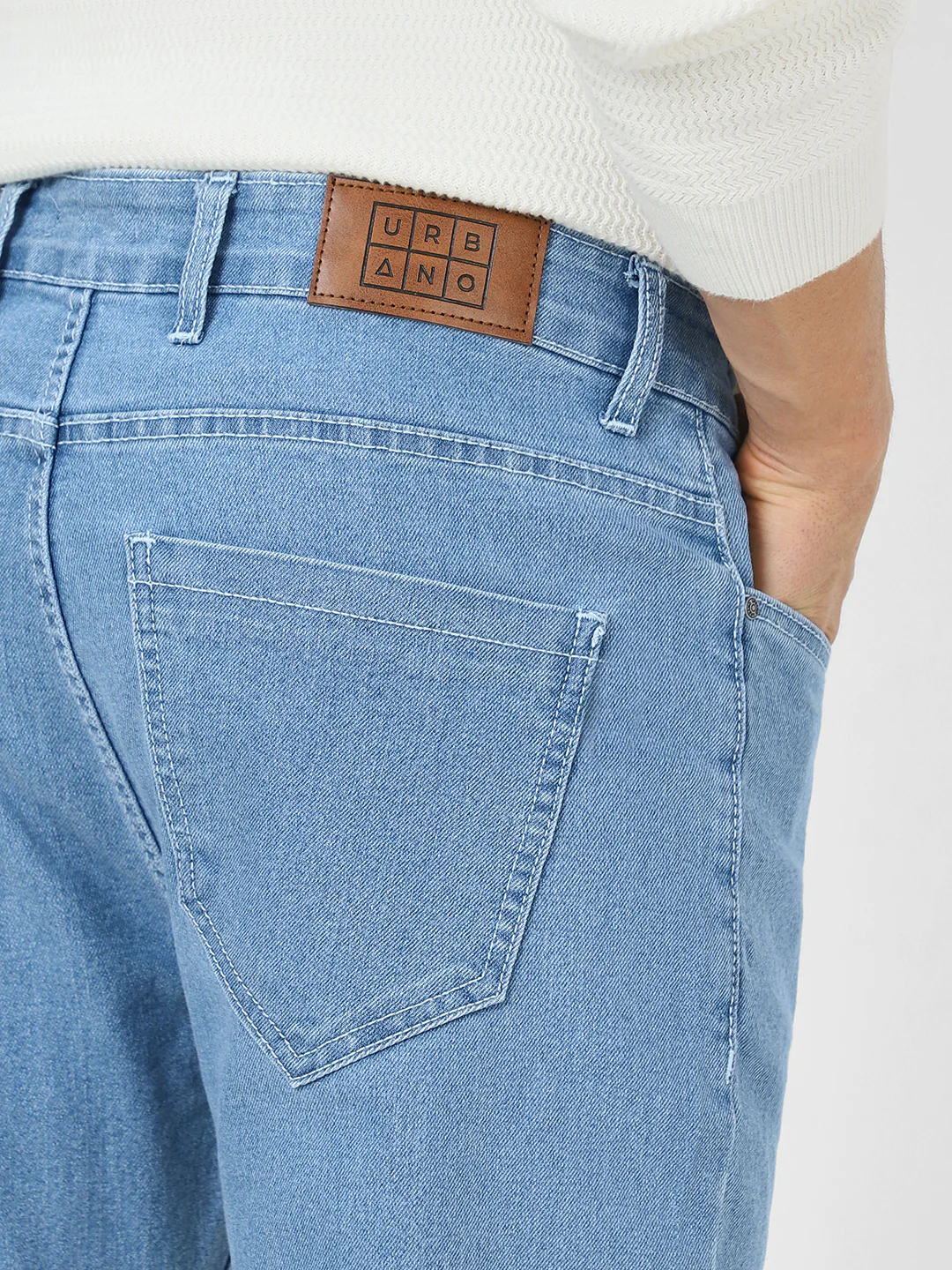Men's Light Blue Slim Fit Denim Jeans Stretchable - Image 6