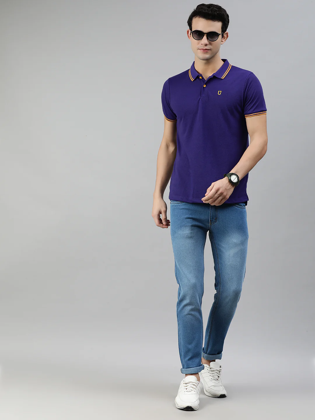 Men's Light Blue Slim Fit Washed Jeans Stretchable - Image 4