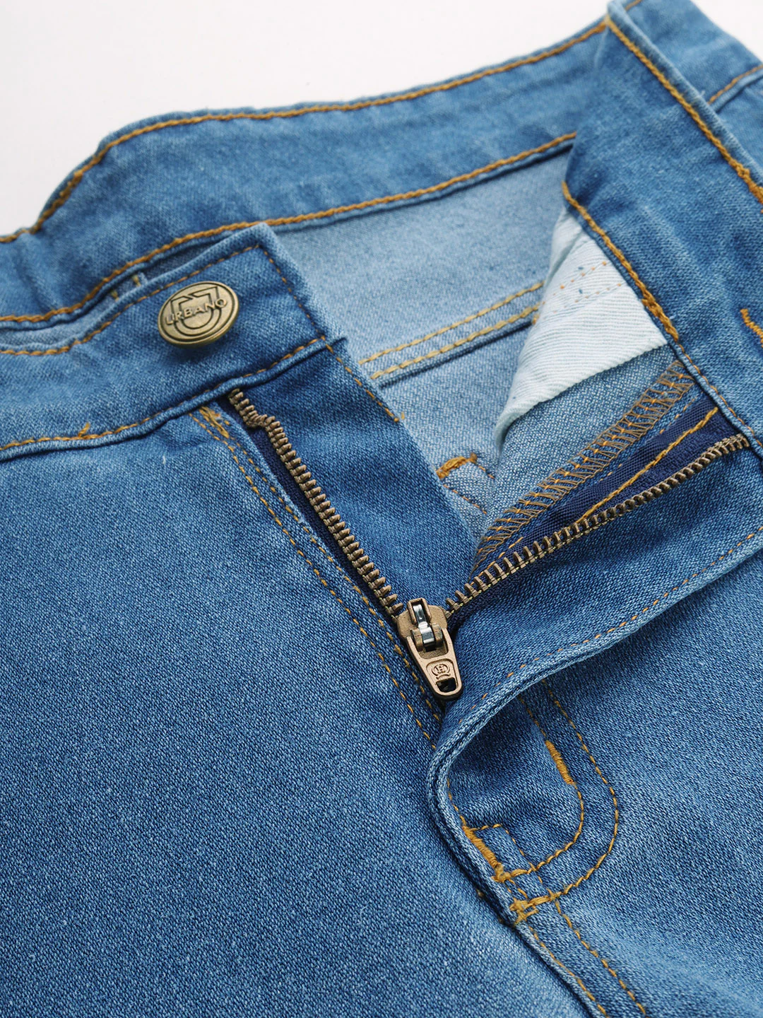 Men's Light Blue Slim Fit Washed Jeans Stretchable - Image 5