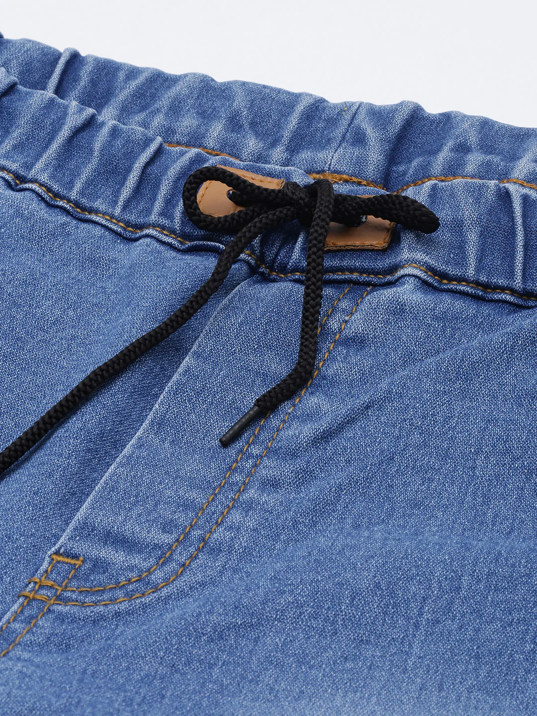 Men's Light Blue Slim Fit Washed Jogger Jeans Stretch - Image 5