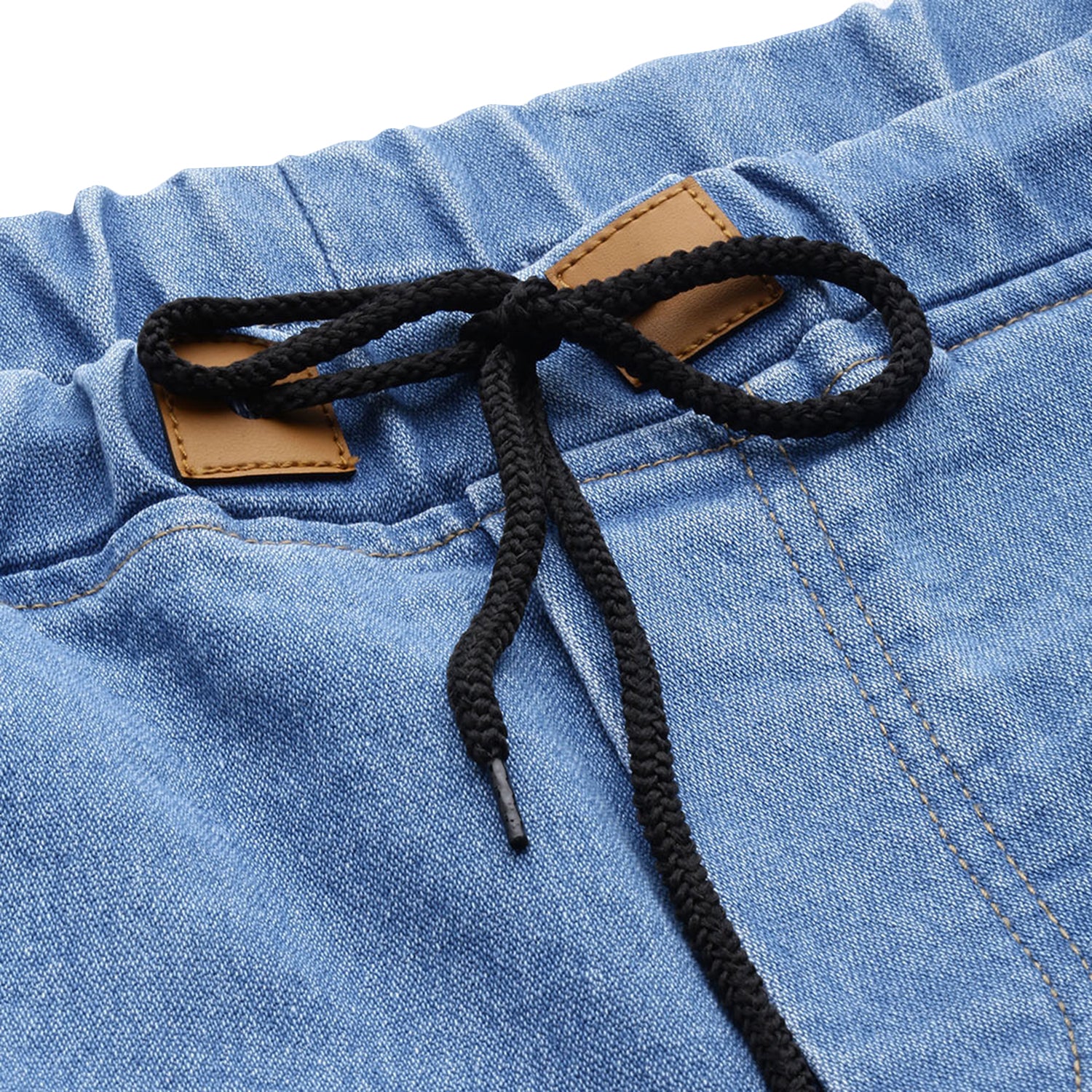 Men's Light Blue Slim Fit Washed Jogger Jeans Stretchable - Image 5