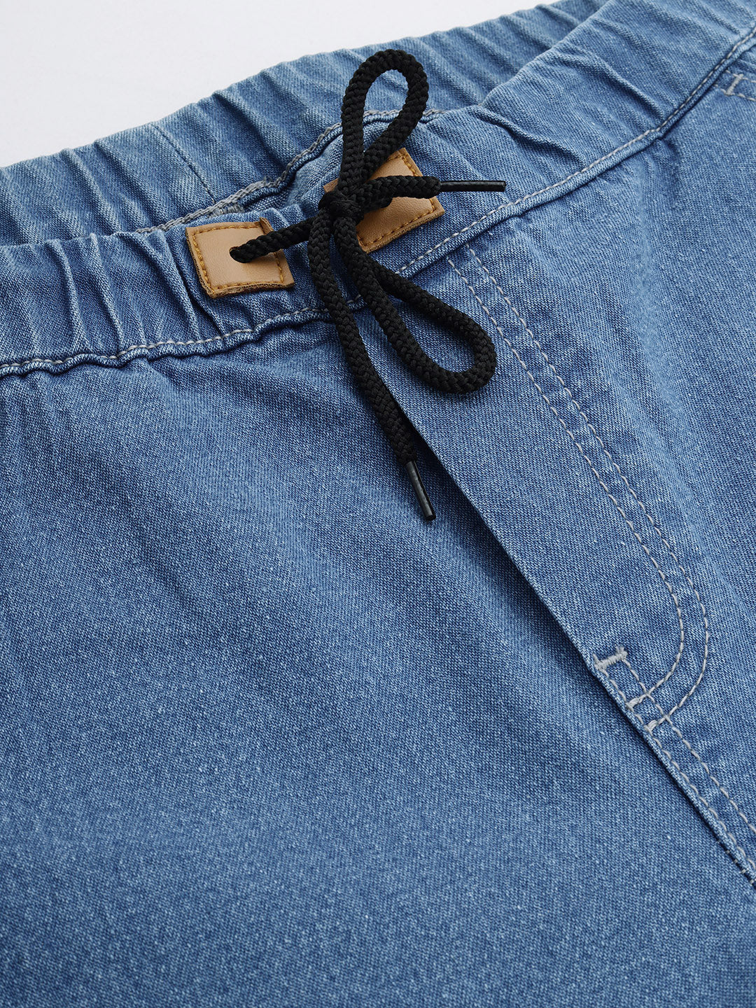 Men's Light Blue Slim Fit Washed Jogger Jeans Stretchable - Image 5