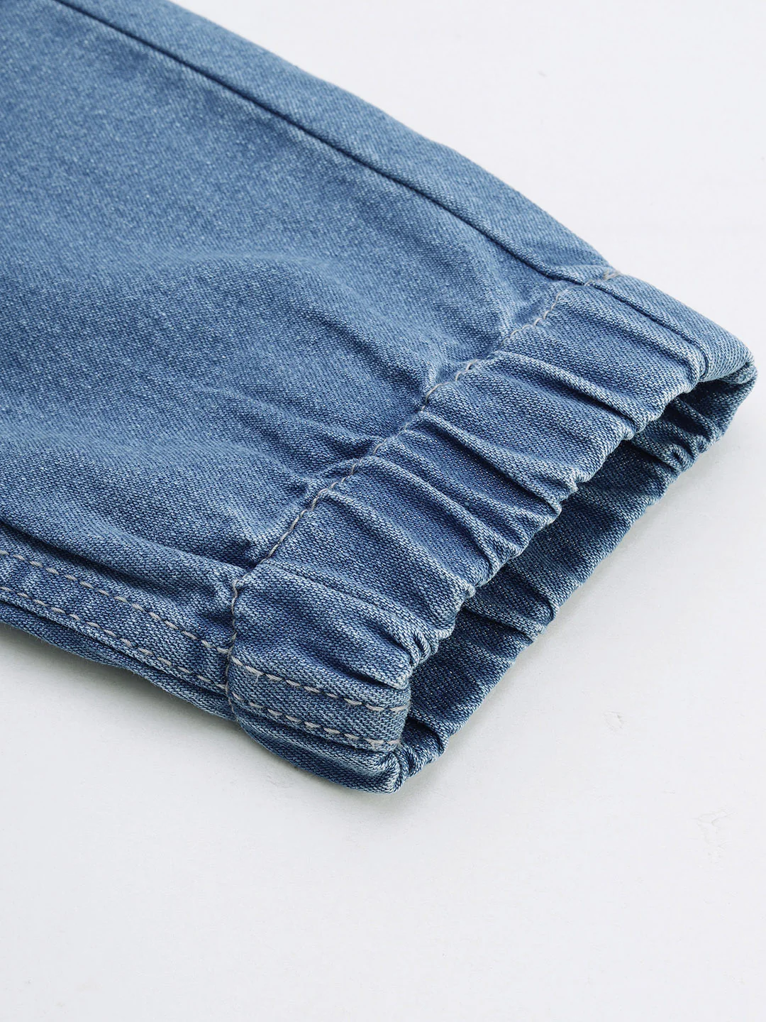 Men's Light Blue Slim Fit Washed Jogger Jeans Stretchable - Image 7