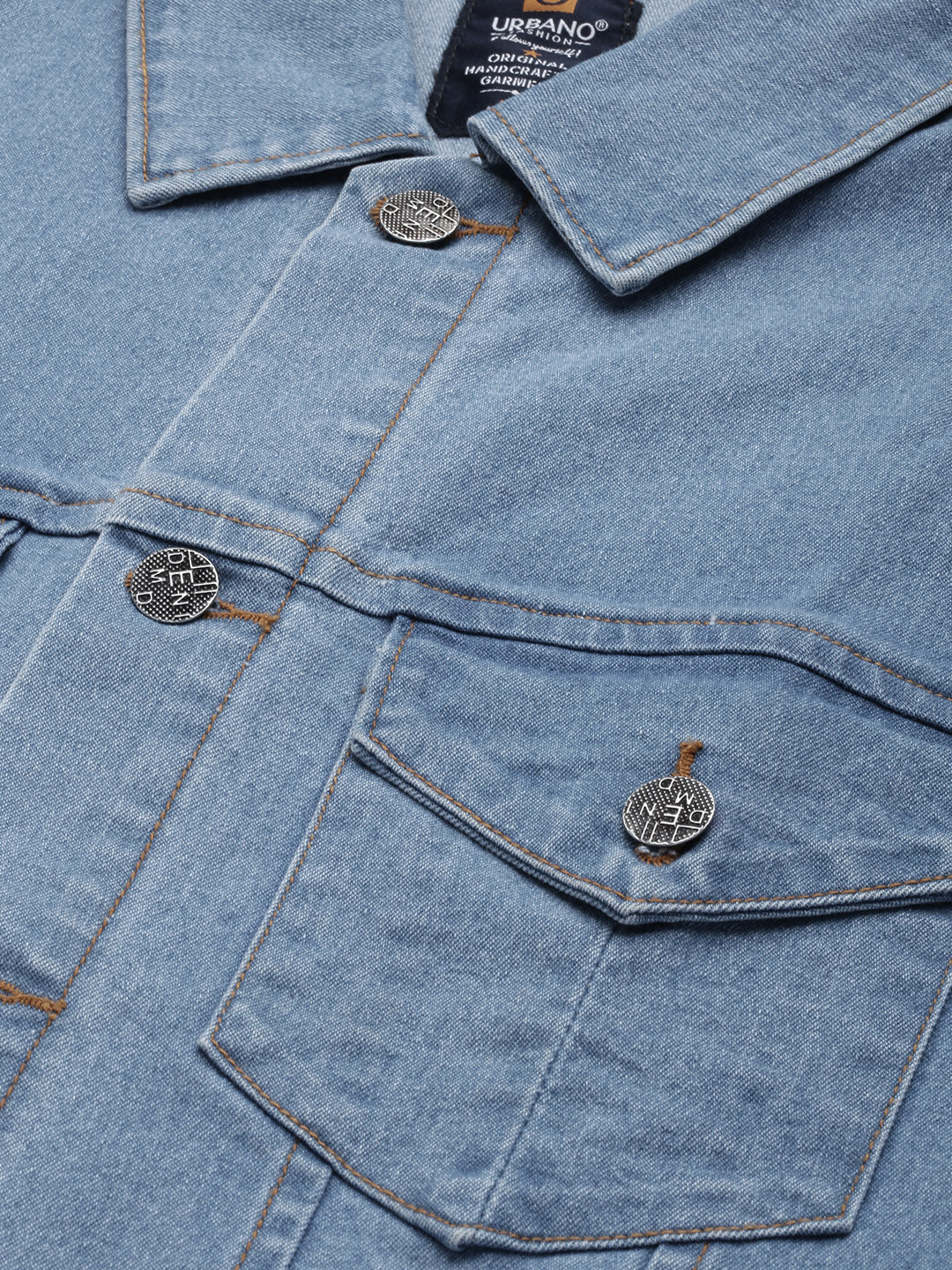 Men's Light Blue Slim Fit Washed Sleeveless Denim Jacket - Image 5