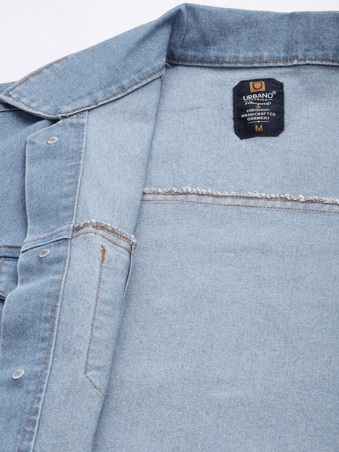 Men's Light Blue Slim Fit Washed Sleeveless Denim Jacket - Image 6