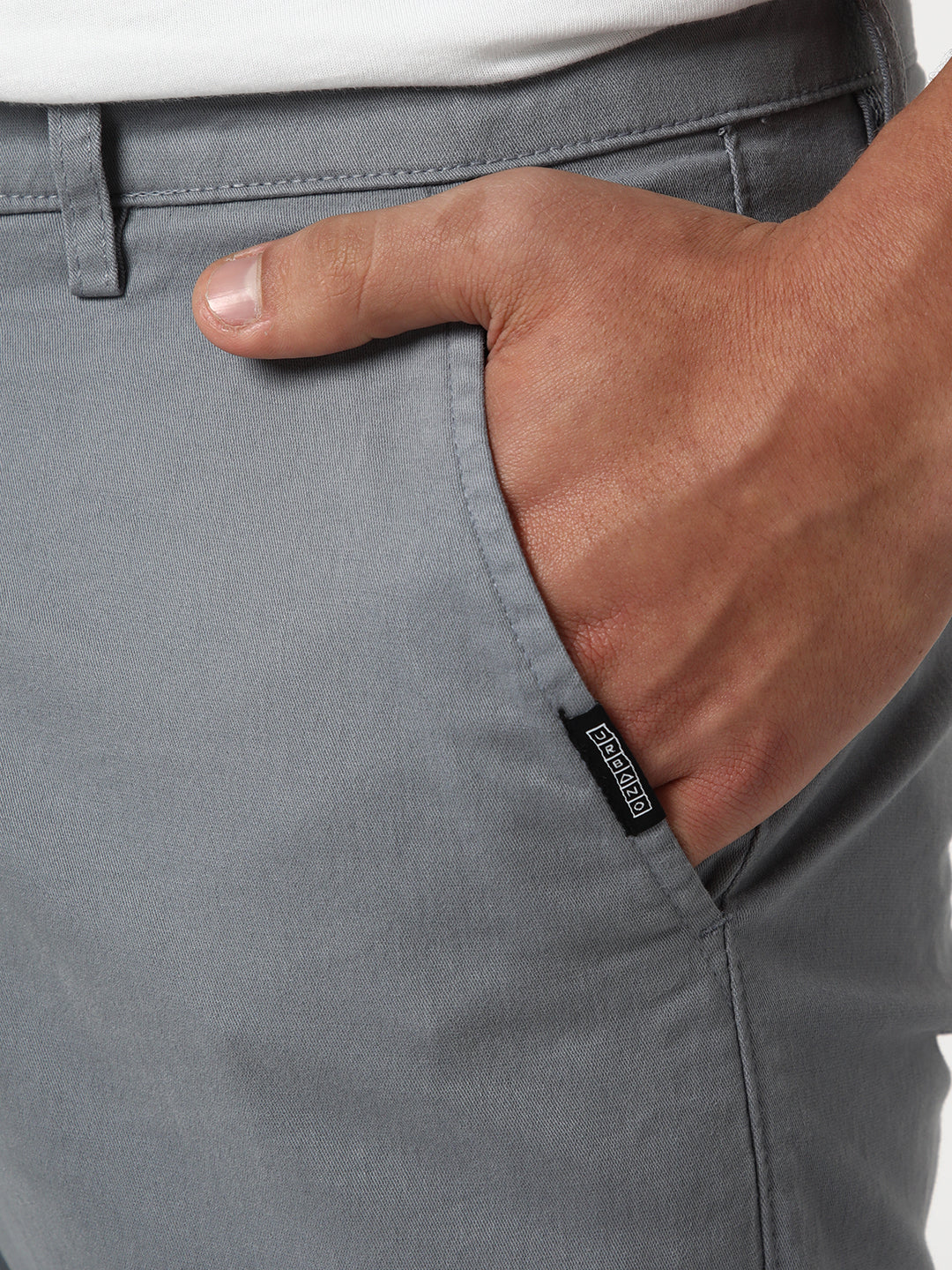 Men's Light Blue Straight Fit Mid Rise Cotton Casual Chinos Trousers Stretch - Image 6