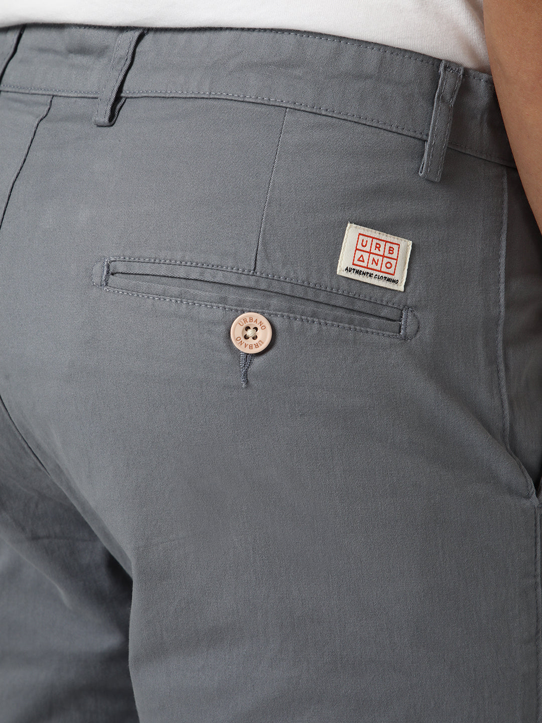 Men's Light Blue Straight Fit Mid Rise Cotton Casual Chinos Trousers Stretch - Image 7