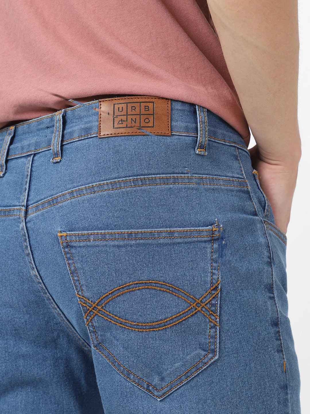 Men's Light Blue Washed Bootcut Jeans Stretchable - Image 6