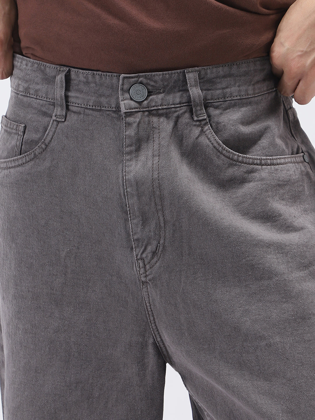 Men's Light Chocolate Loose Fit Washed Jeans Non-Stretchable - Image 6