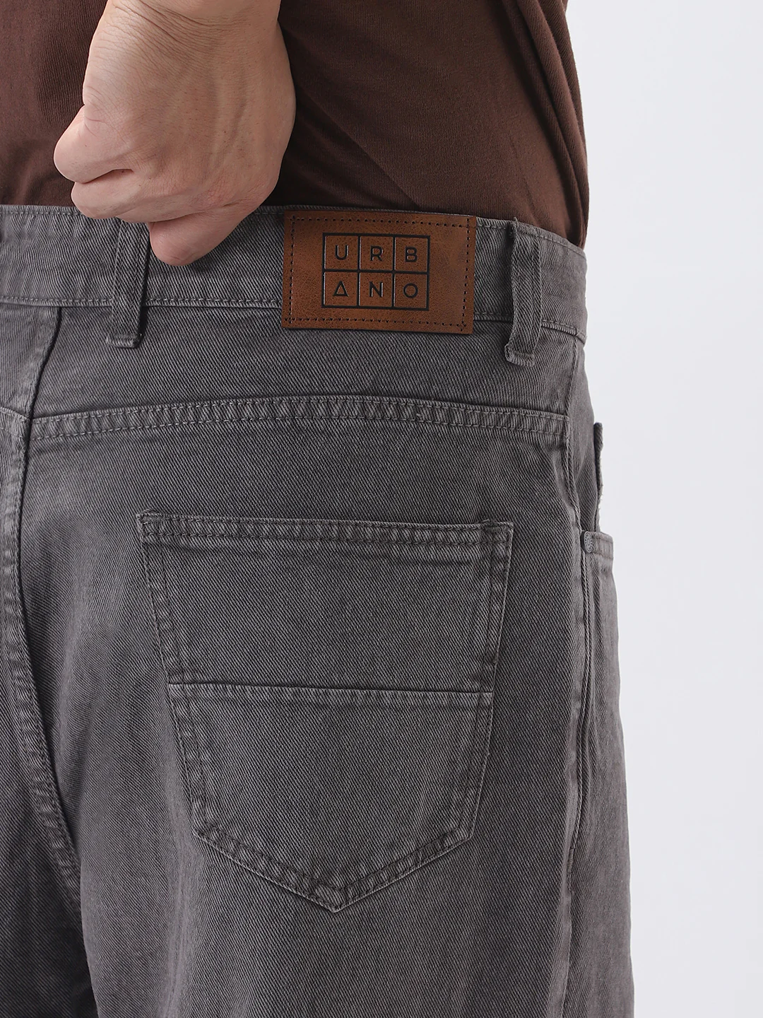 Men's Light Chocolate Loose Fit Washed Jeans Non-Stretchable - Image 7