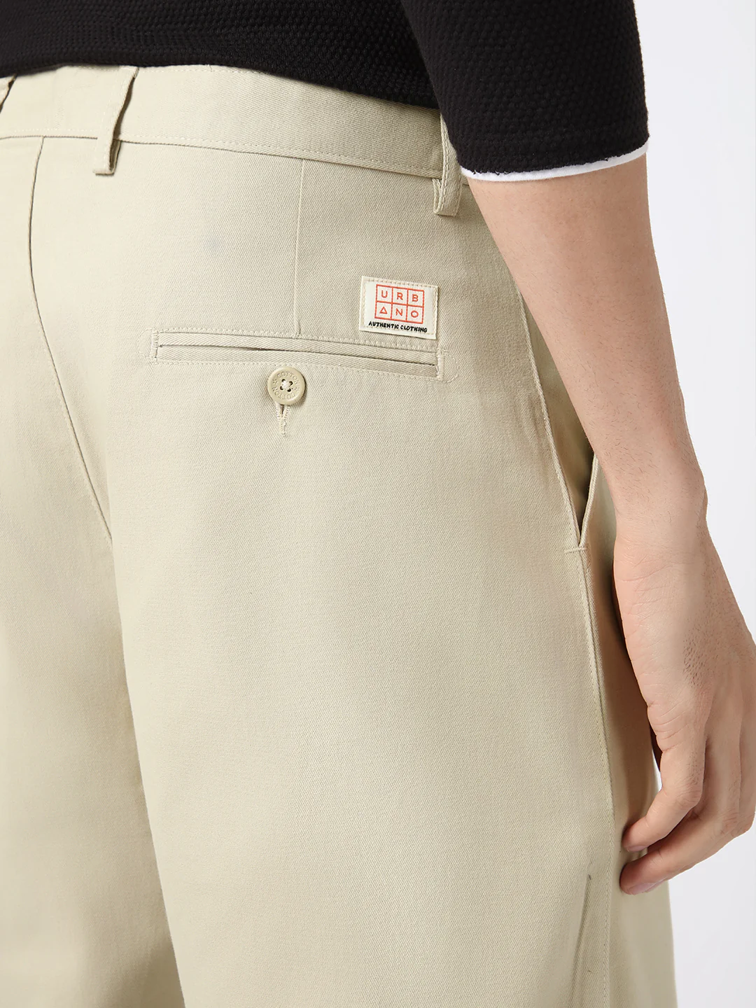 Men's Light Grey Loose Baggy Fit Solid Chino Trousers Non-Stretchable - Image 6