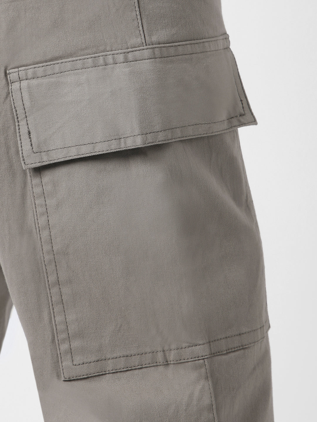 Urbano Fashion Men's Light Grey Regular Fit Solid Cargo Chino Pant with 6 Pockets Stretchable - Image 5