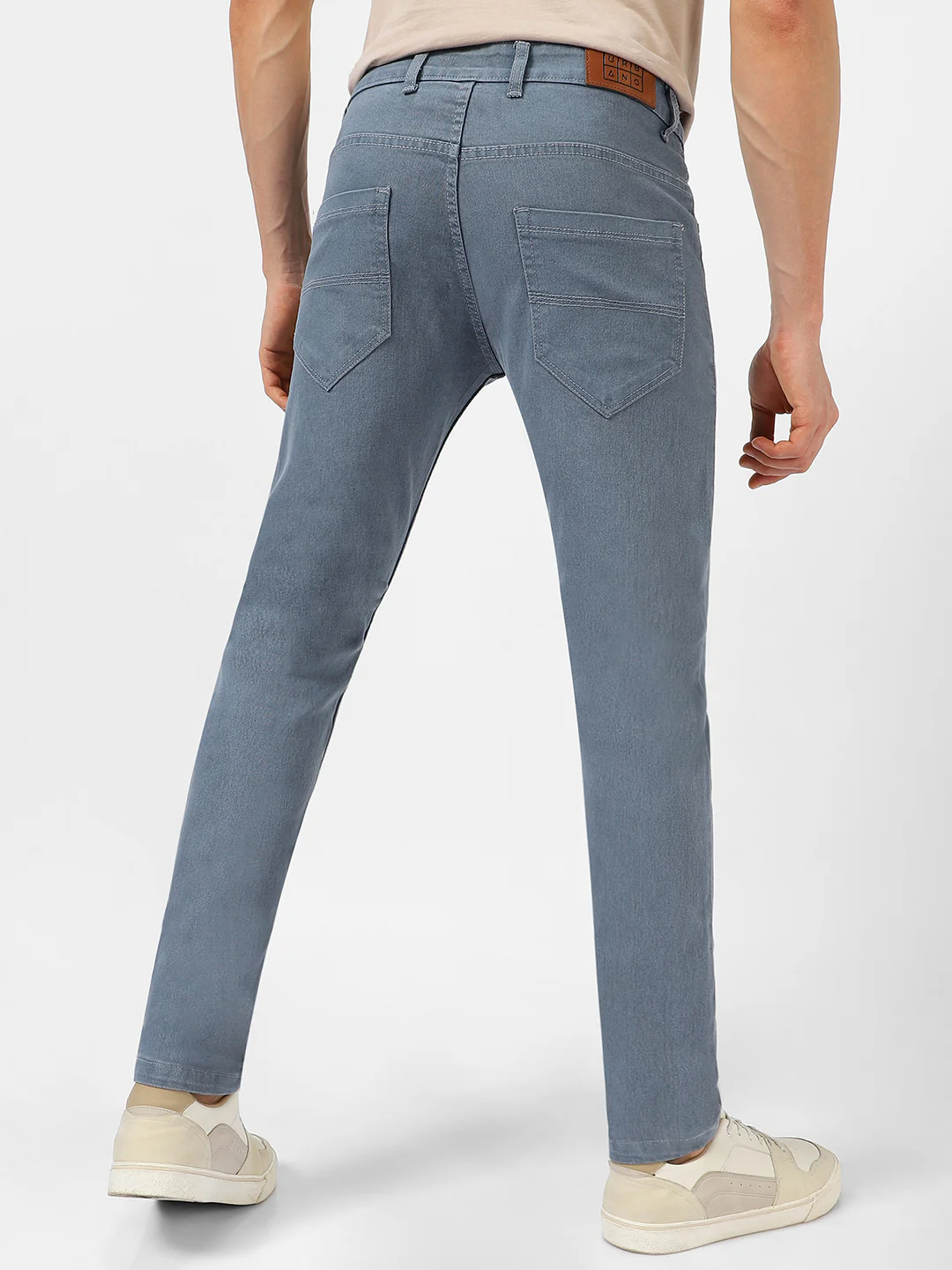Men's Light Grey Slim Fit Denim Jeans Stretchable - Image 5