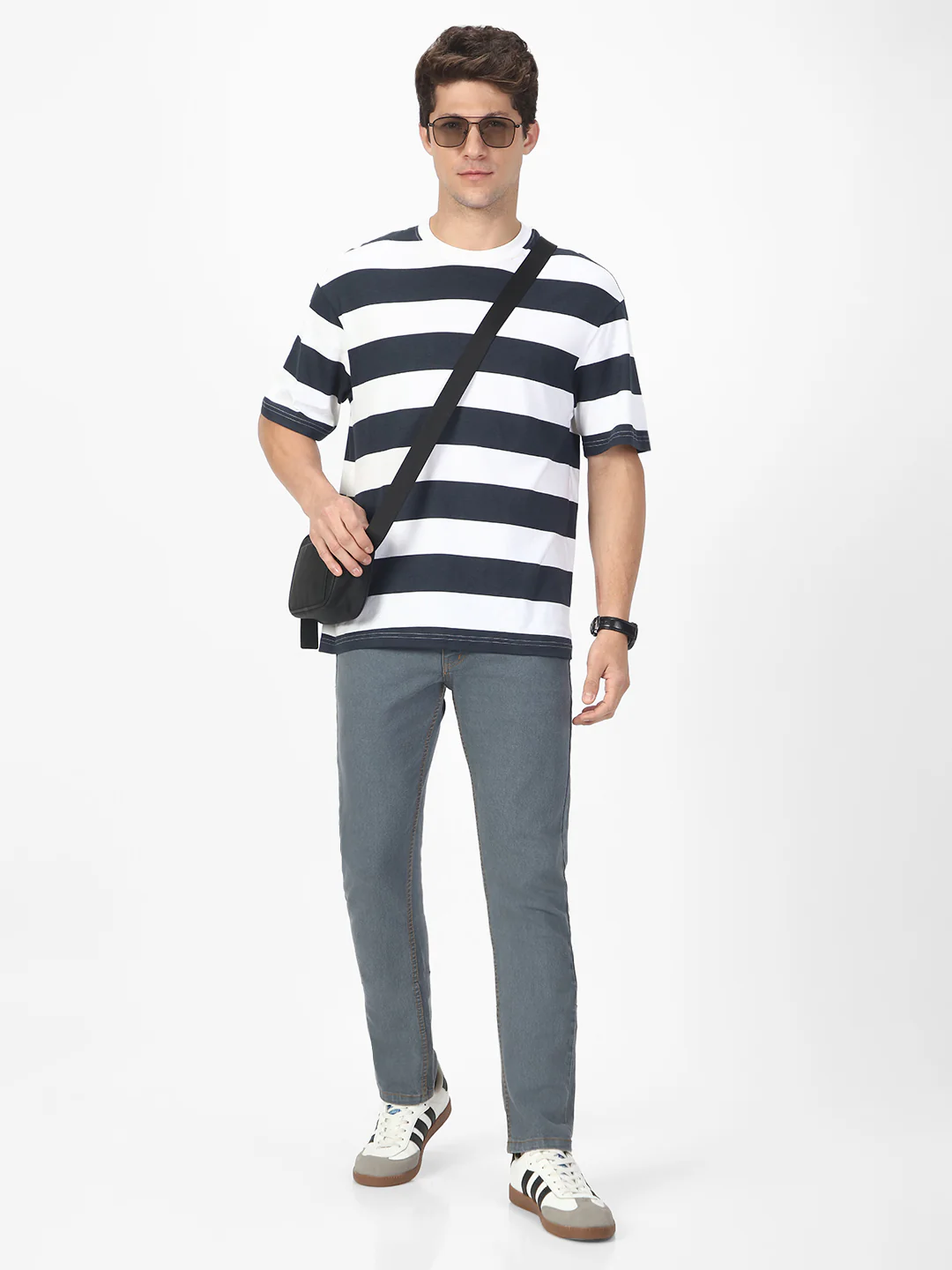Men's Light Grey Slim Fit Washed Jeans Stretchable - Image 4