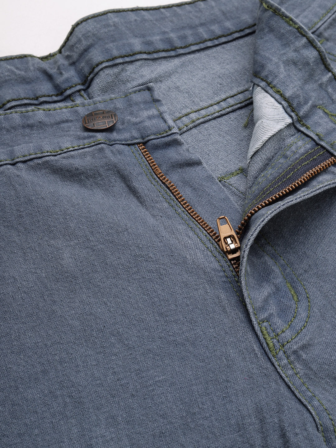 Men's Light Grey Slim Fit Washed Jeans Stretchable - Image 5