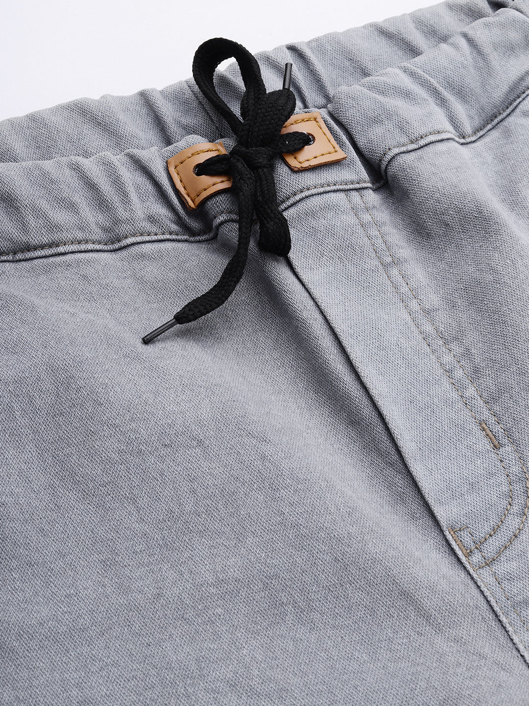 Men's Light Grey Slim Fit Washed Jogger Jeans Stretchable - Image 5