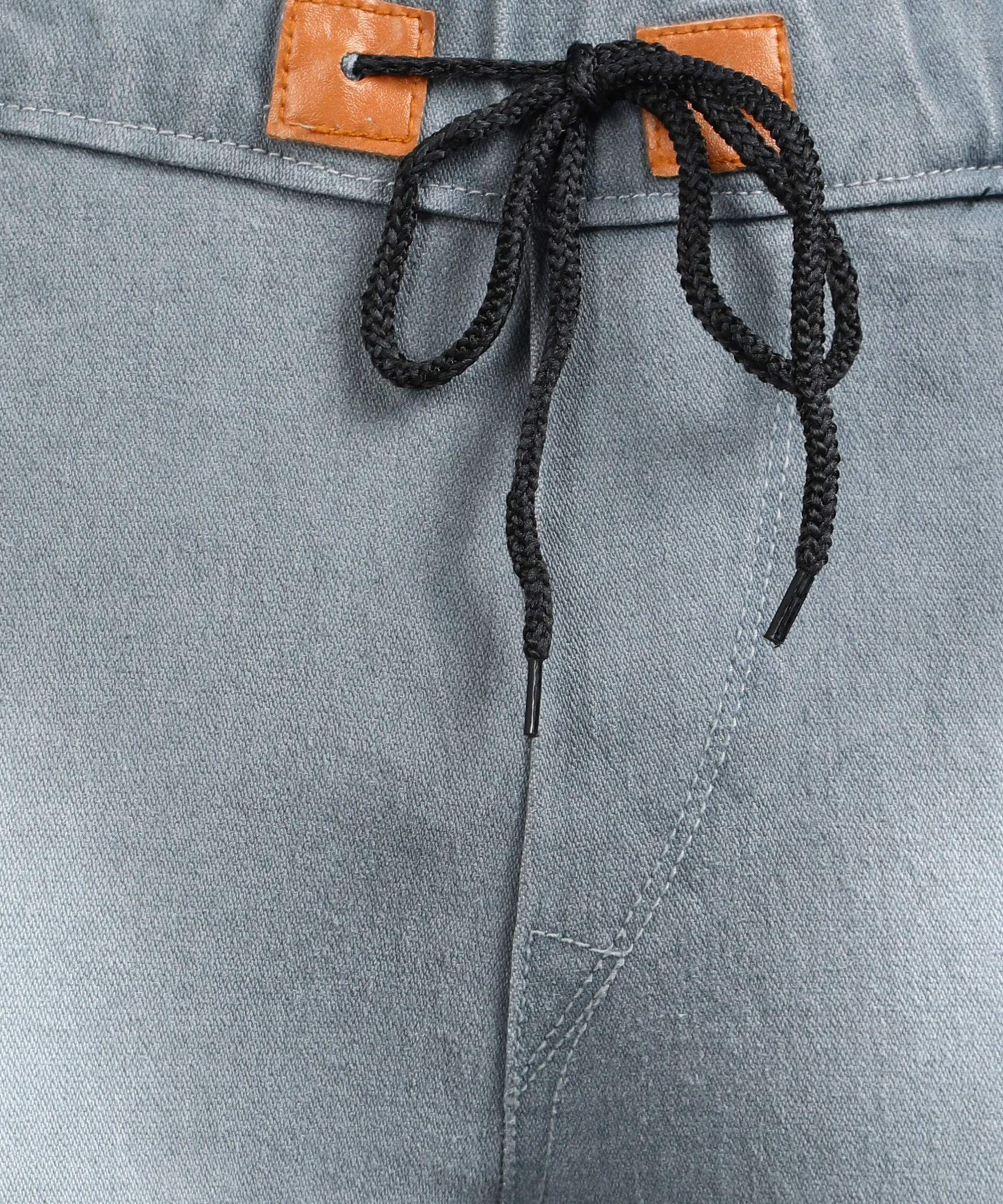 Men's Light Grey Slim Fit Zippered Jogger Jeans Stretchable - Image 6