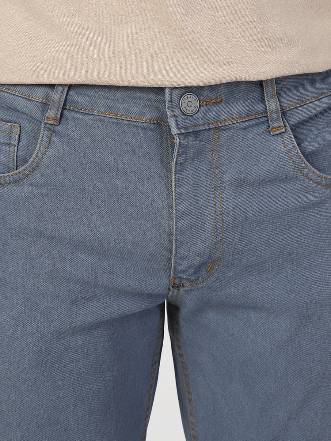 Men's Light Grey Washed Bootcut Jeans Stretchable - Image 6