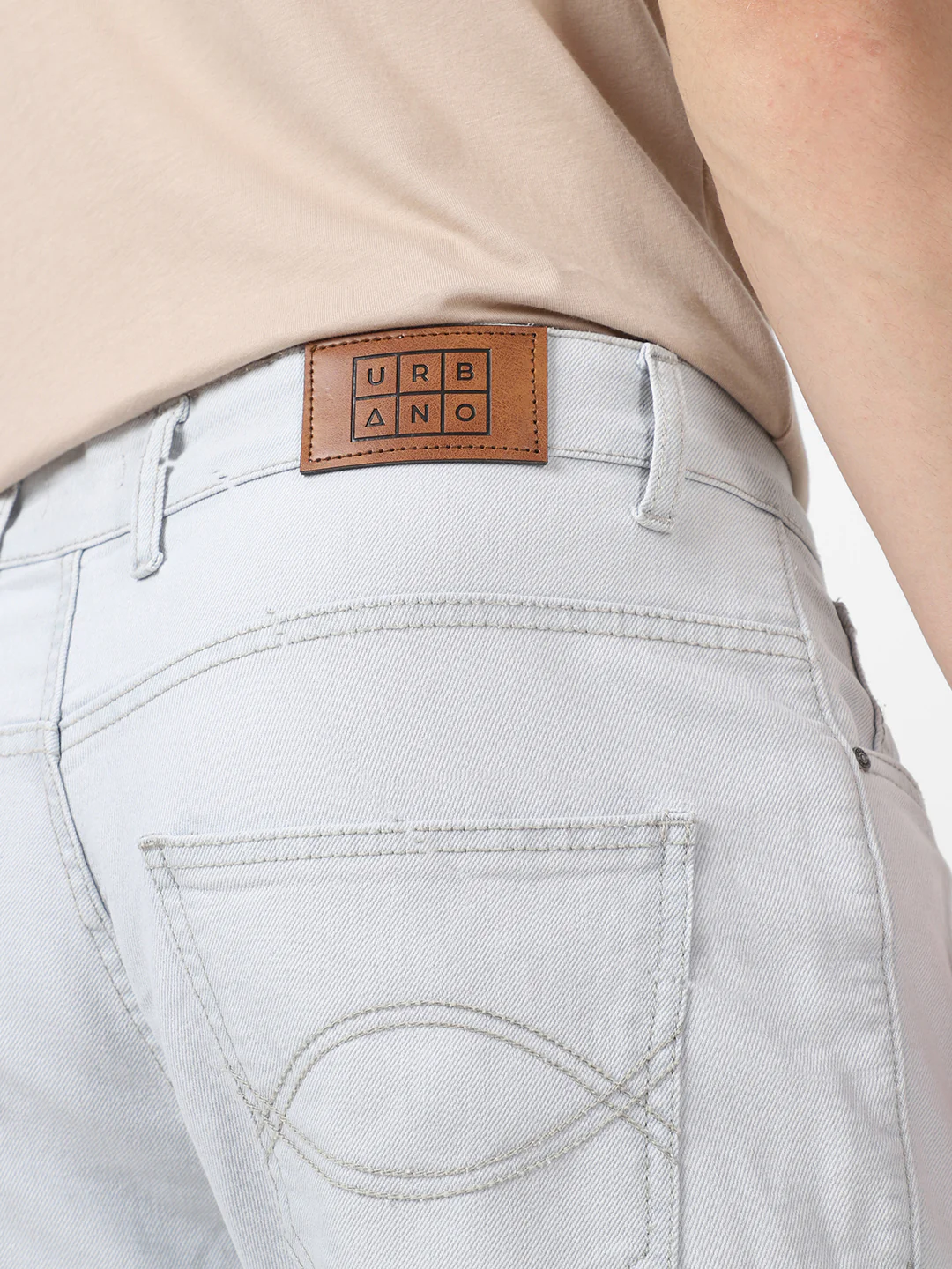 Men's Light Grey Washed Bootcut Jeans Stretchable - Image 6