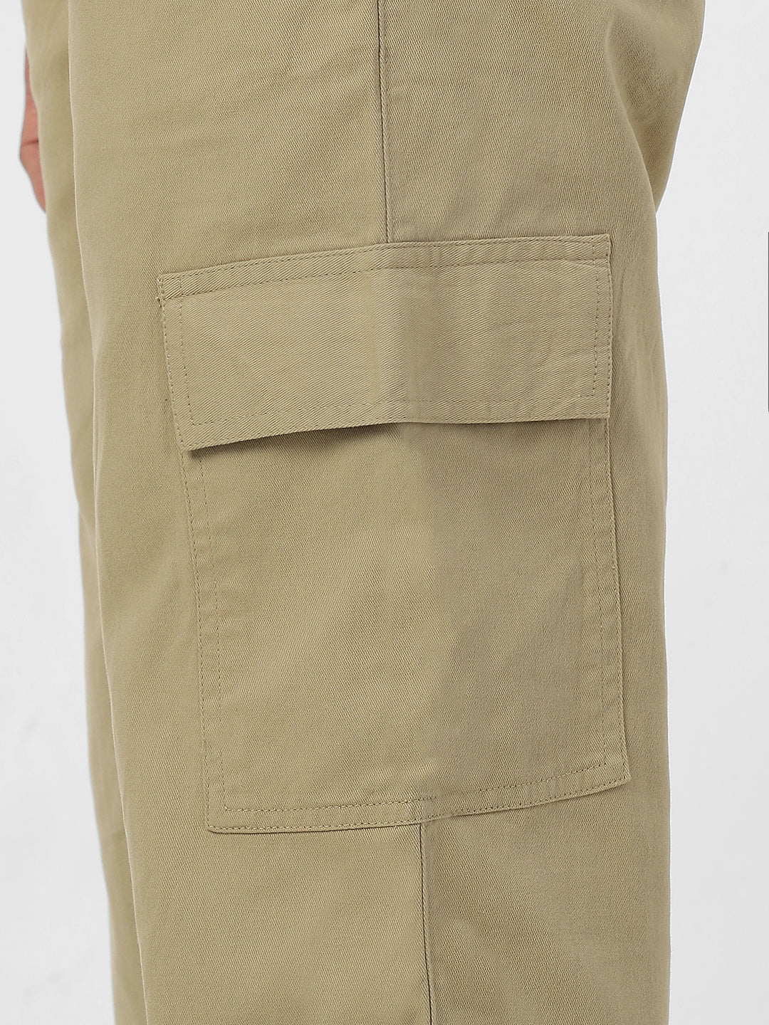 Urbano Fashion Men's Light Olive Loose Baggy Fit Solid Cargo Chino Pant with 6 Pockets Non-Stretchable - Image 6