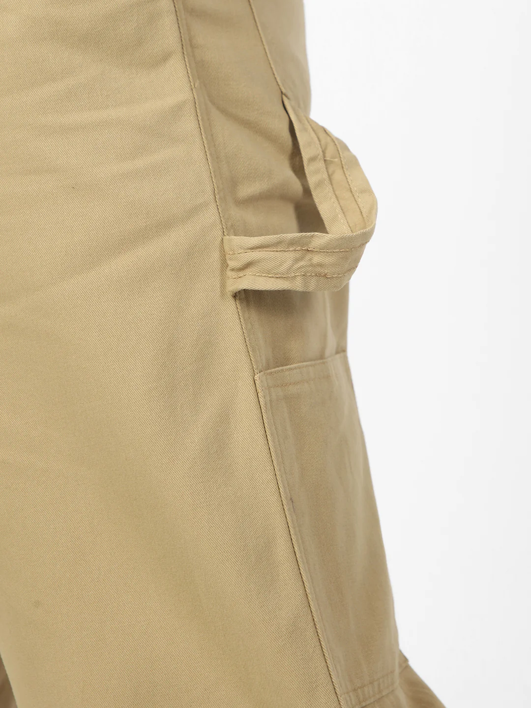 Men's Light Olive Loose Baggy Fit Solid Carpenter Trouser Pant with 5 Pockets Non-Stretchable - Image 5