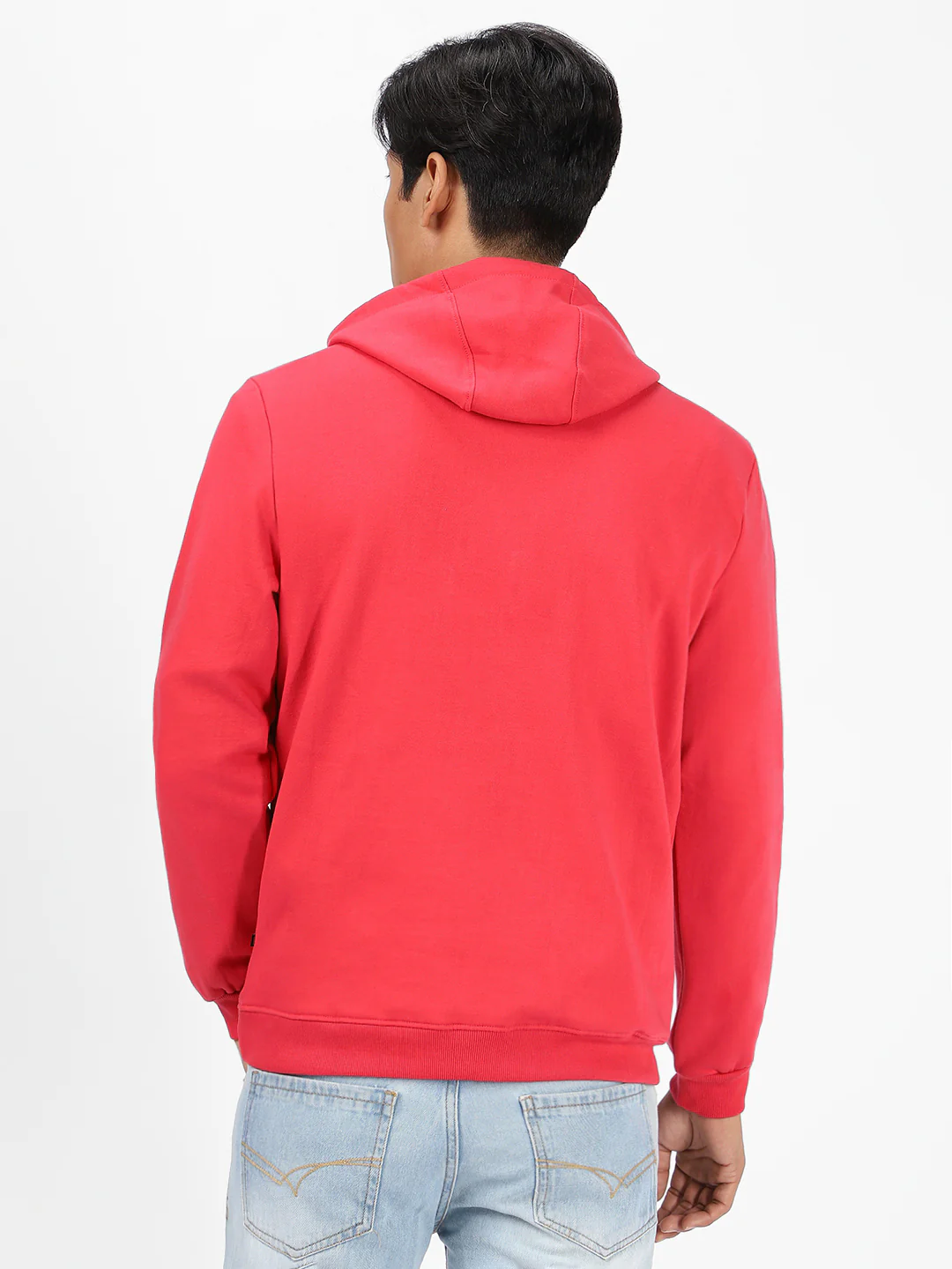 Men's Maroon Cotton Graphic Print Hooded Neck Sweatshirt - Image 3